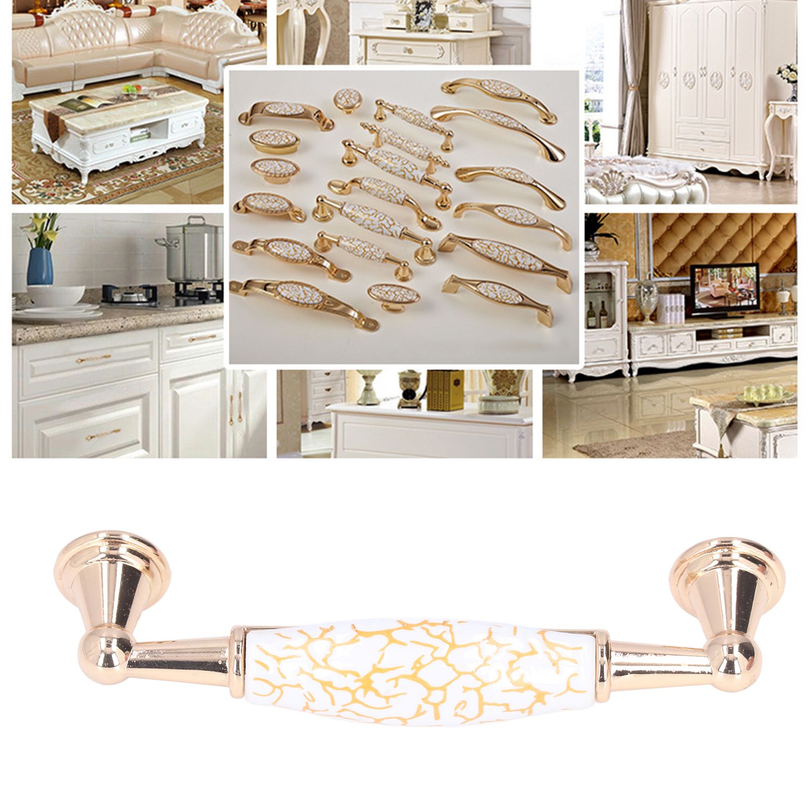 Nordic Golden Furniture Handle Light Luxury Drawer Wardrobe Cabinet Door view 12