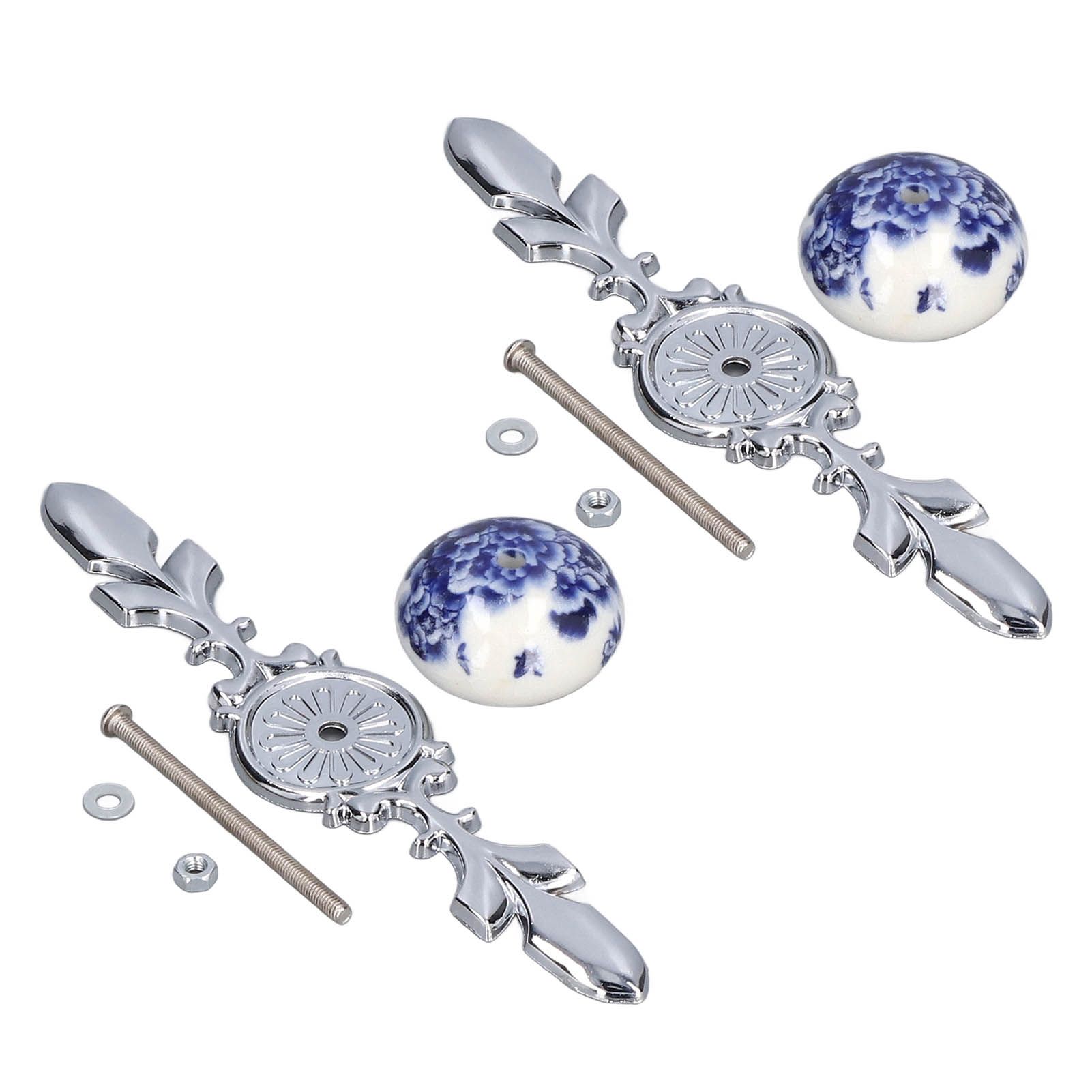 2pcs/set Ceramic Cabinet Handle Modern Simple Style Hand Painted Ceramic view 3