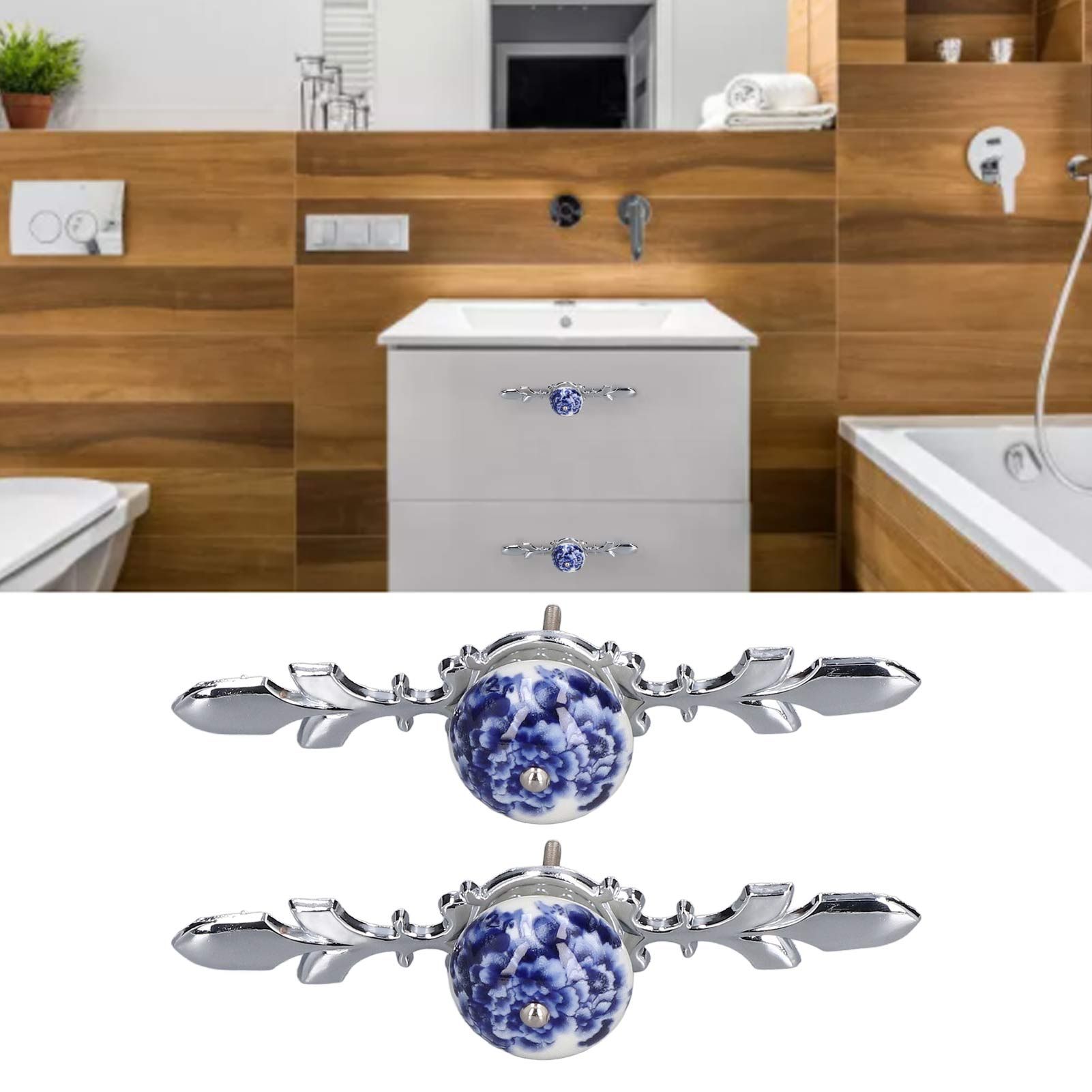 2pcs/set Ceramic Cabinet Handle Modern Simple Style Hand Painted Ceramic view 12
