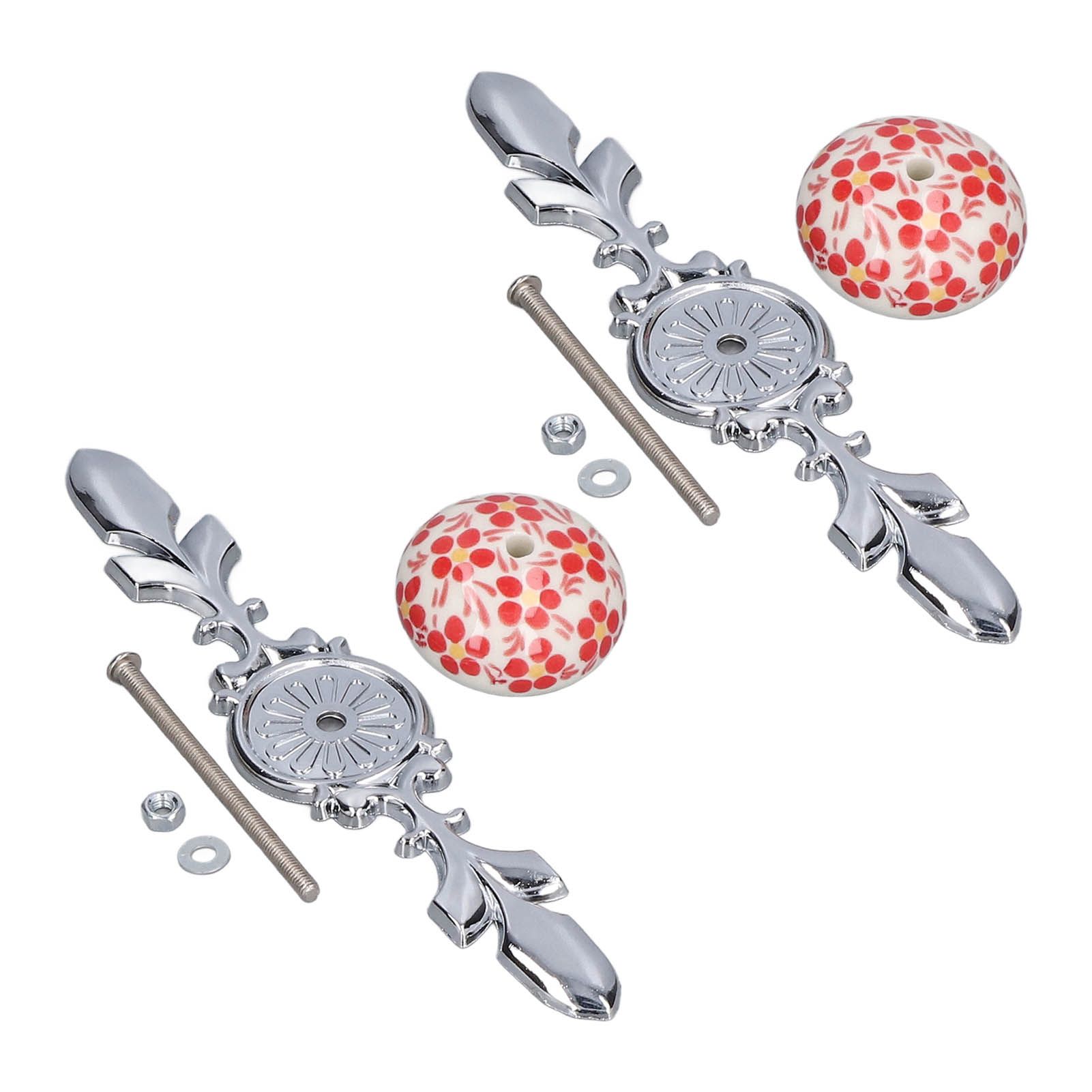 2pcs/set Ceramic Cabinet Handle Modern Simple Style Hand Painted Ceramic view 3