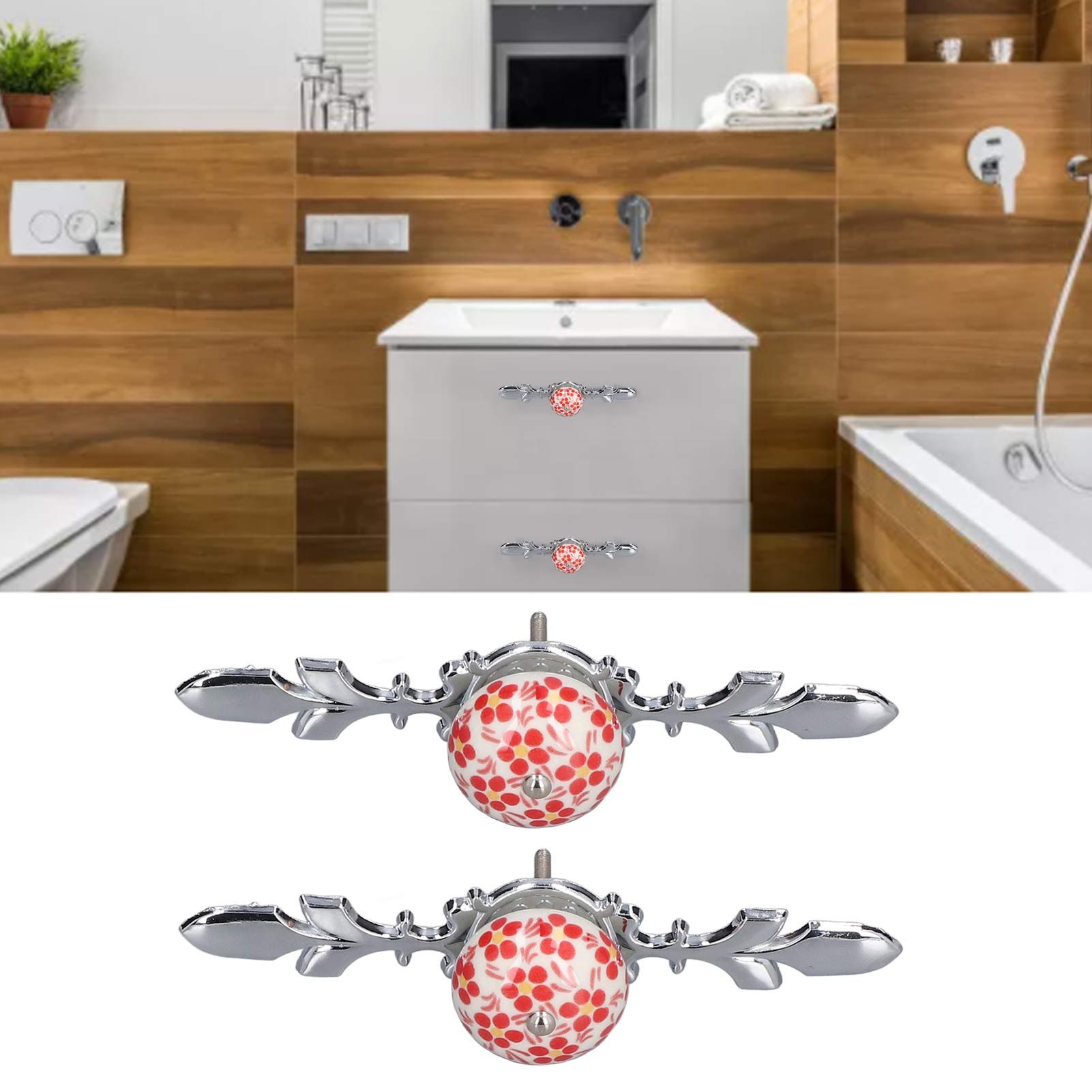 2pcs/set Ceramic Cabinet Handle Modern Simple Style Hand Painted Ceramic view 11