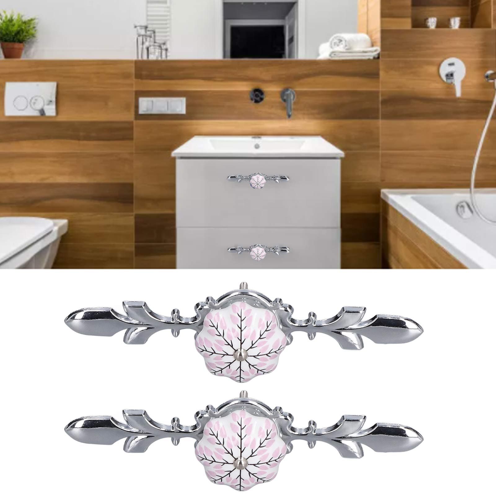 2pcs/set Ceramic Cabinet Handle Modern Simple Style Hand Painted Ceramic view 11