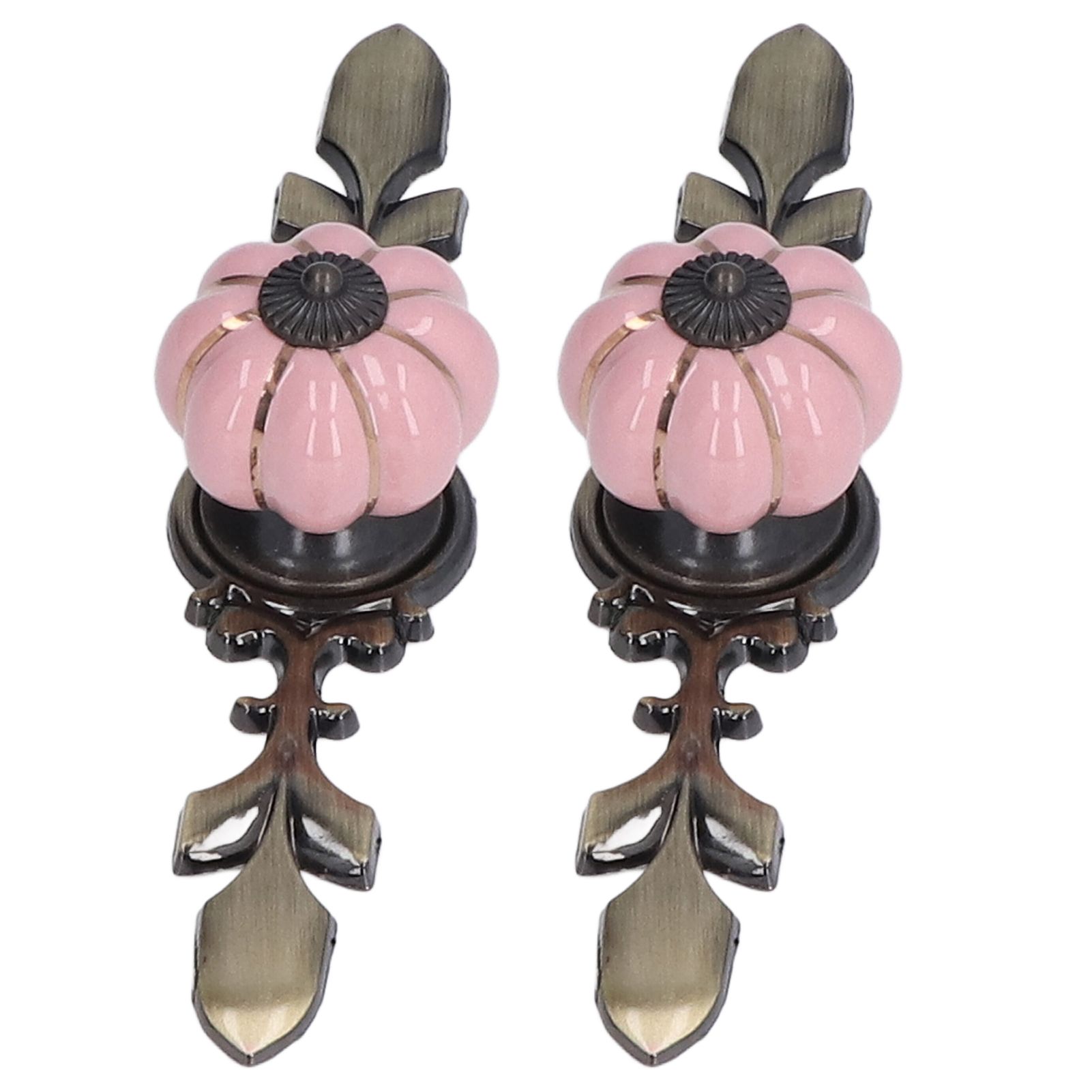 2pcs/set Hand Painted Pumpkin Drawer Knobs Chinese Pastoral Style Ceramic view 7