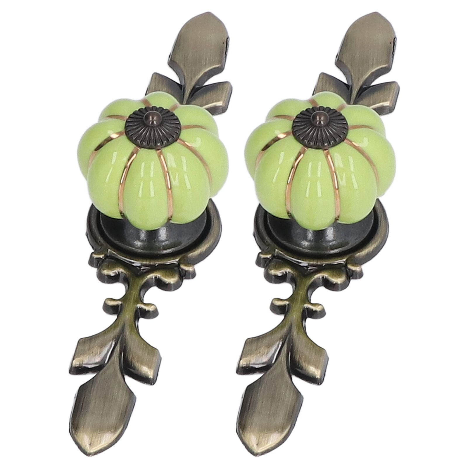 2pcs/set Hand Painted Pumpkin Drawer Knobs Chinese Pastoral Style Ceramic view 8