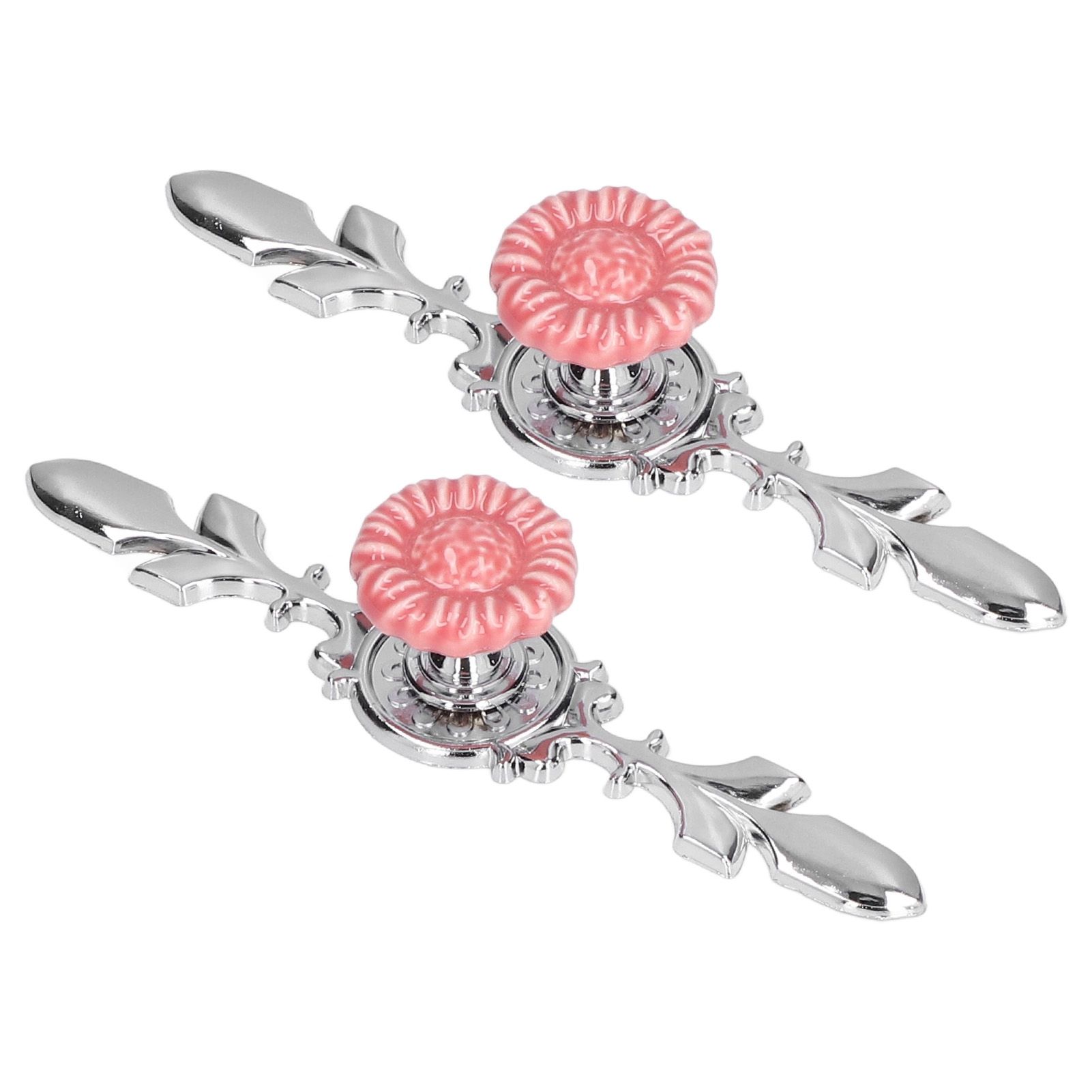 2 Set Drawer Knobs Pull Handles Ceramics Cabinet Decorative Knobs with Plate view 5