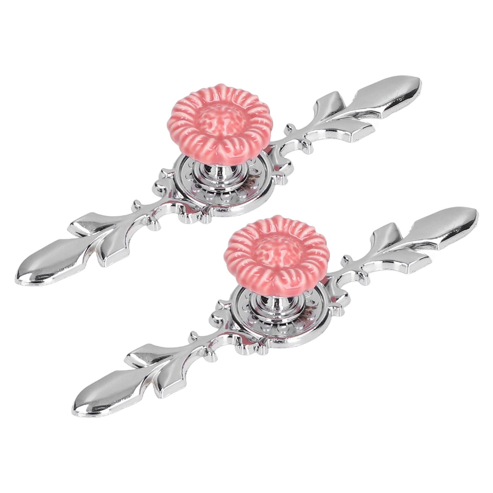 2 Set Drawer Knobs Pull Handles Ceramics Cabinet Decorative Knobs with Plate view 7