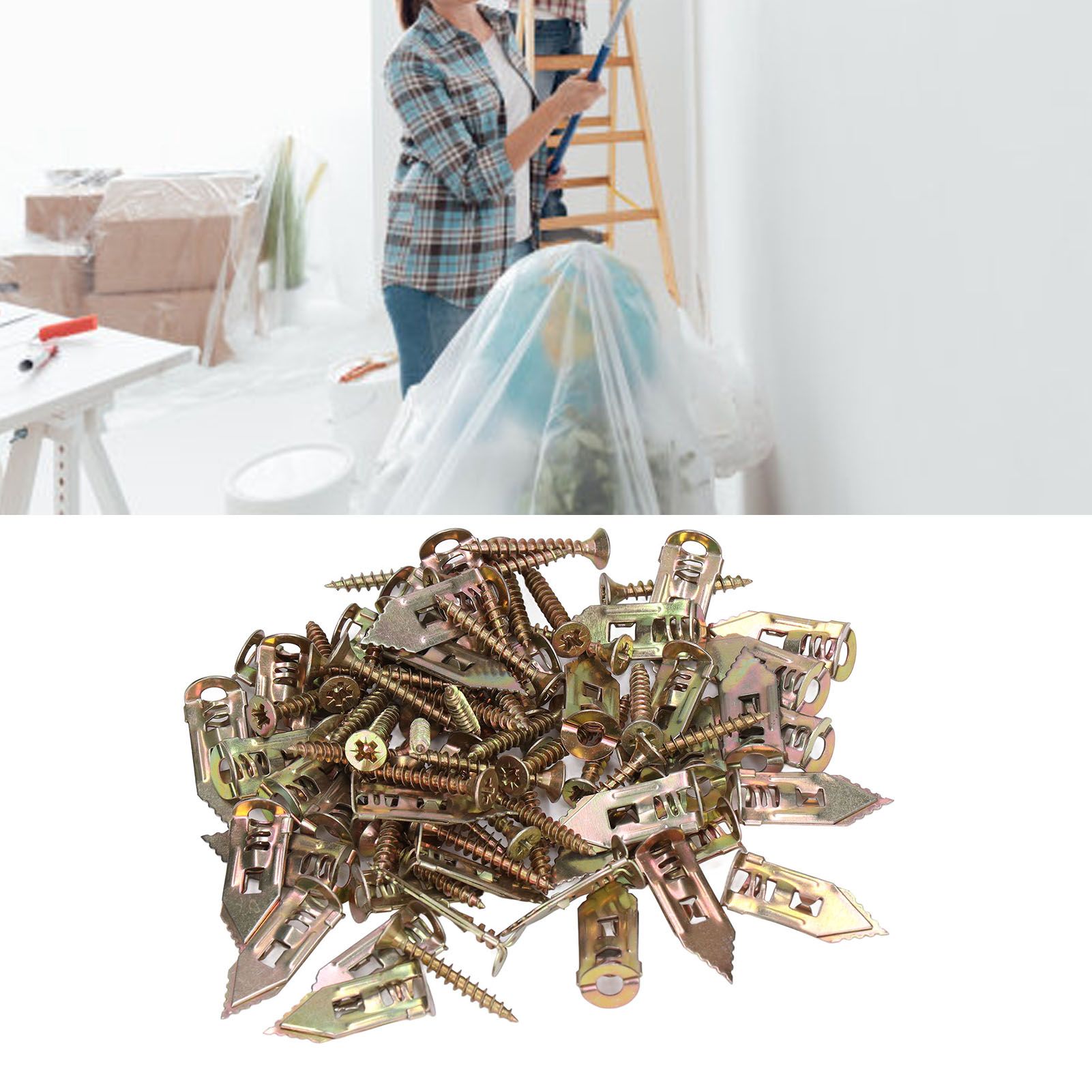 40Pack Self Drilling Anchors Screws Set Drywall Metal Anchors Knock Type for view 11