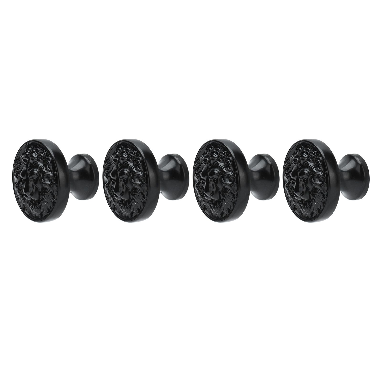 4Set Lion Head Zinc Alloy Cabinet Door Handle Modern Antique Cartoon Solid view 4