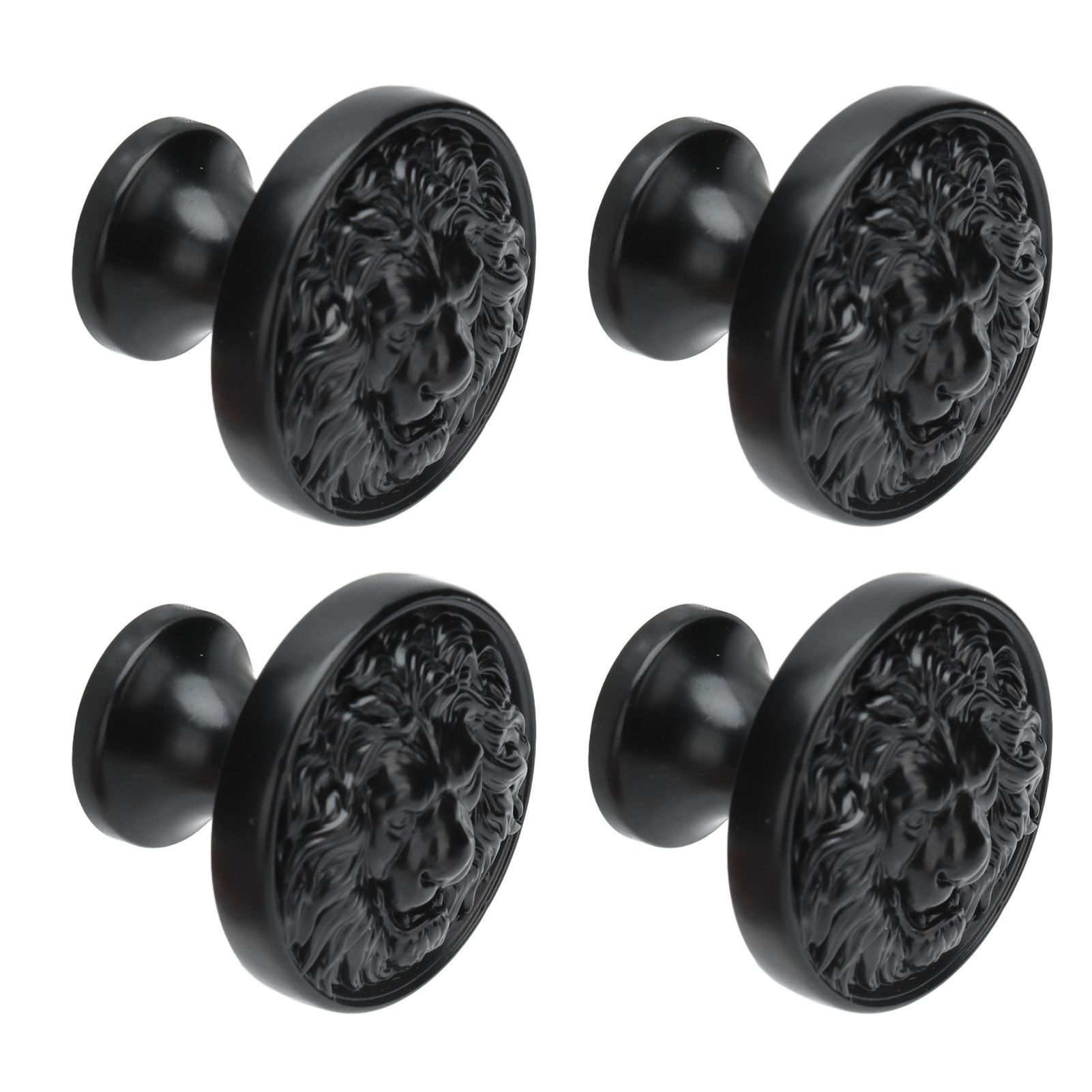 4Set Lion Head Zinc Alloy Cabinet Door Handle Modern Antique Cartoon Solid view 7