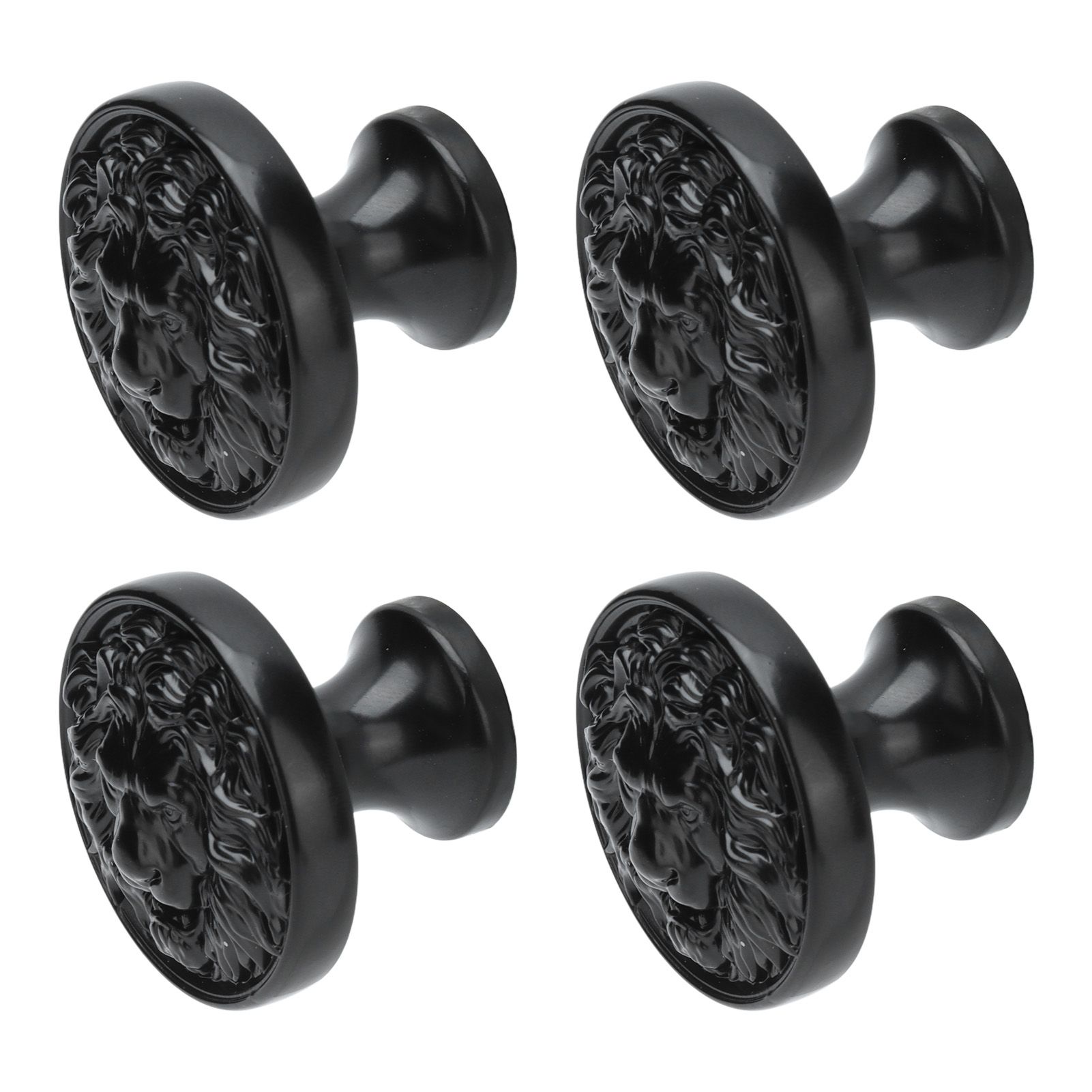 4Set Lion Head Zinc Alloy Cabinet Door Handle Modern Antique Cartoon Solid view 9