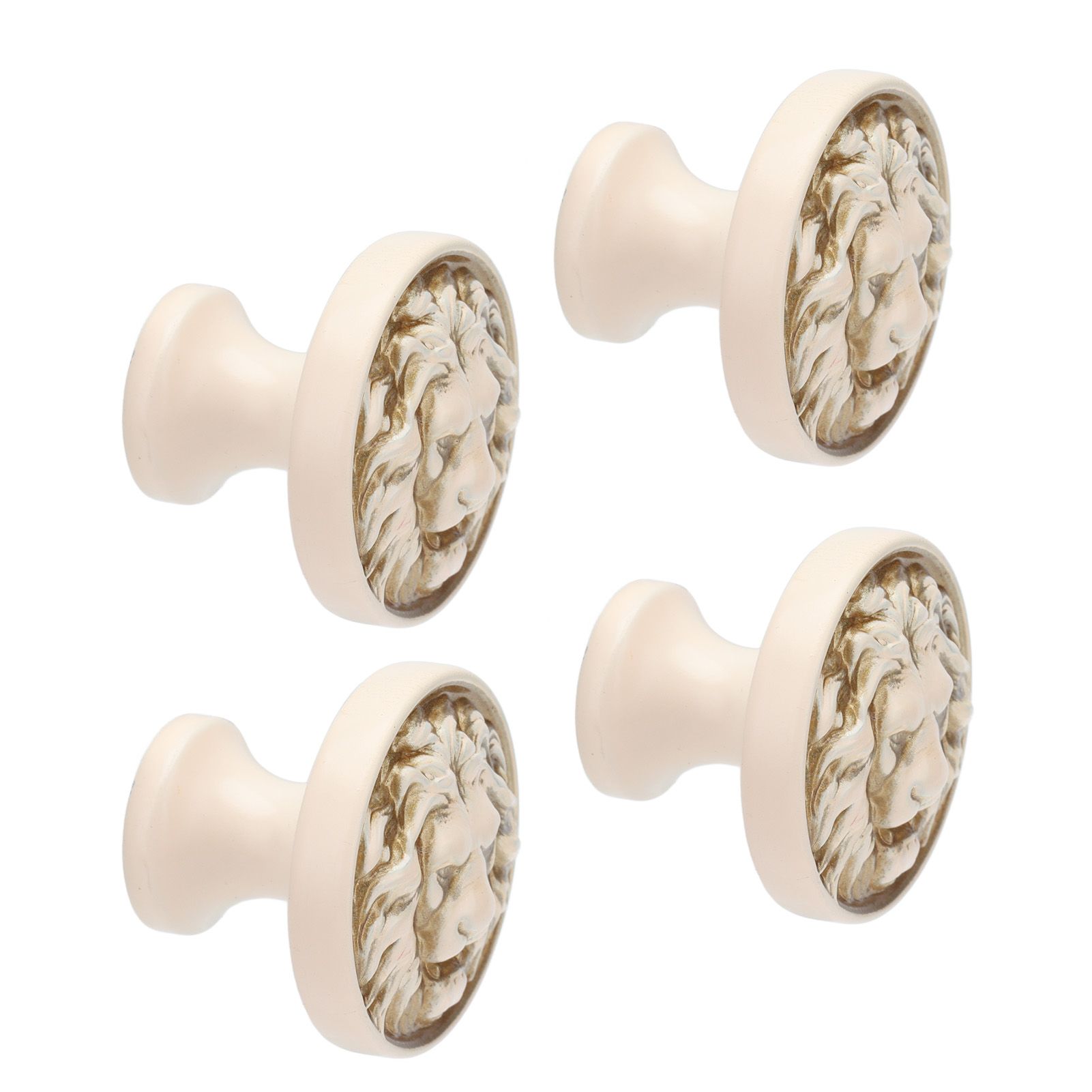 4Set Lion Head Zinc Alloy Cabinet Door Handle Modern Antique Cartoon Solid view 4