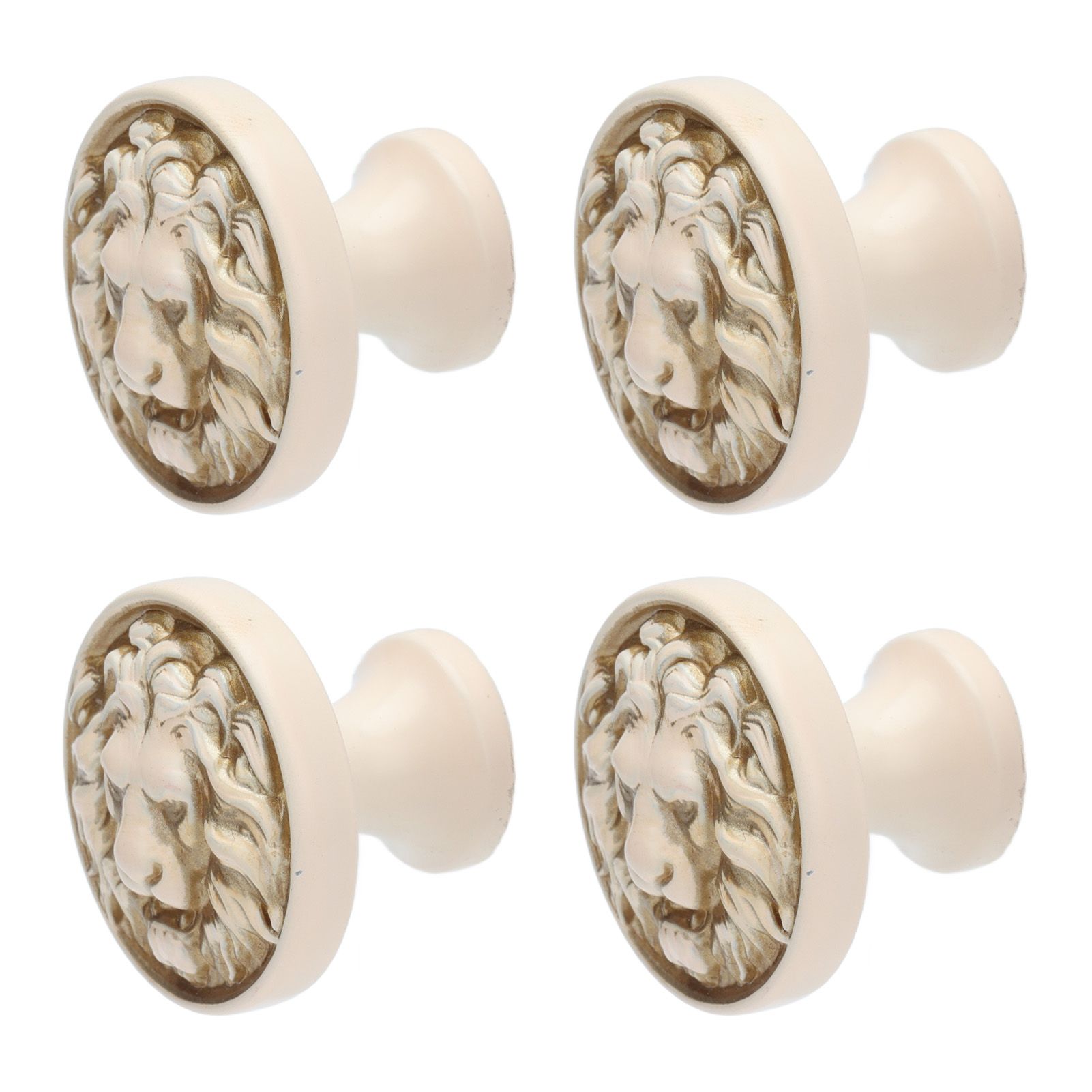 4Set Lion Head Zinc Alloy Cabinet Door Handle Modern Antique Cartoon Solid view 5