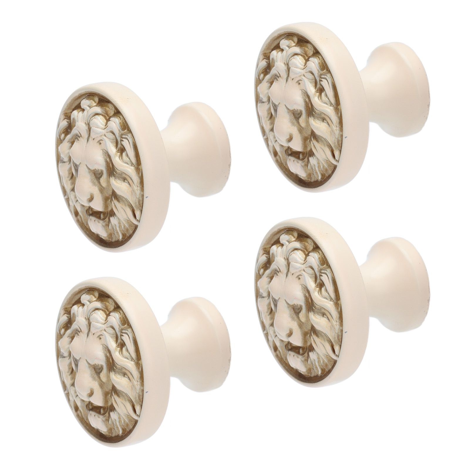 4Set Lion Head Zinc Alloy Cabinet Door Handle Modern Antique Cartoon Solid view 6