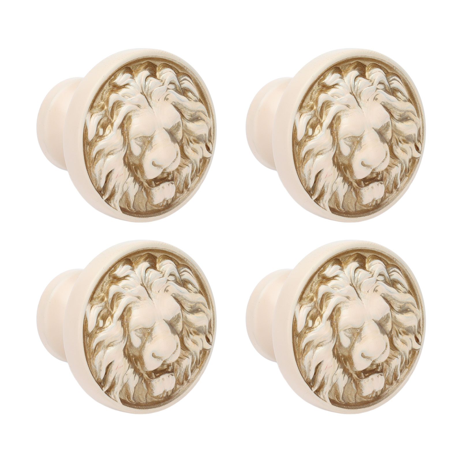 4Set Lion Head Zinc Alloy Cabinet Door Handle Modern Antique Cartoon Solid view 9
