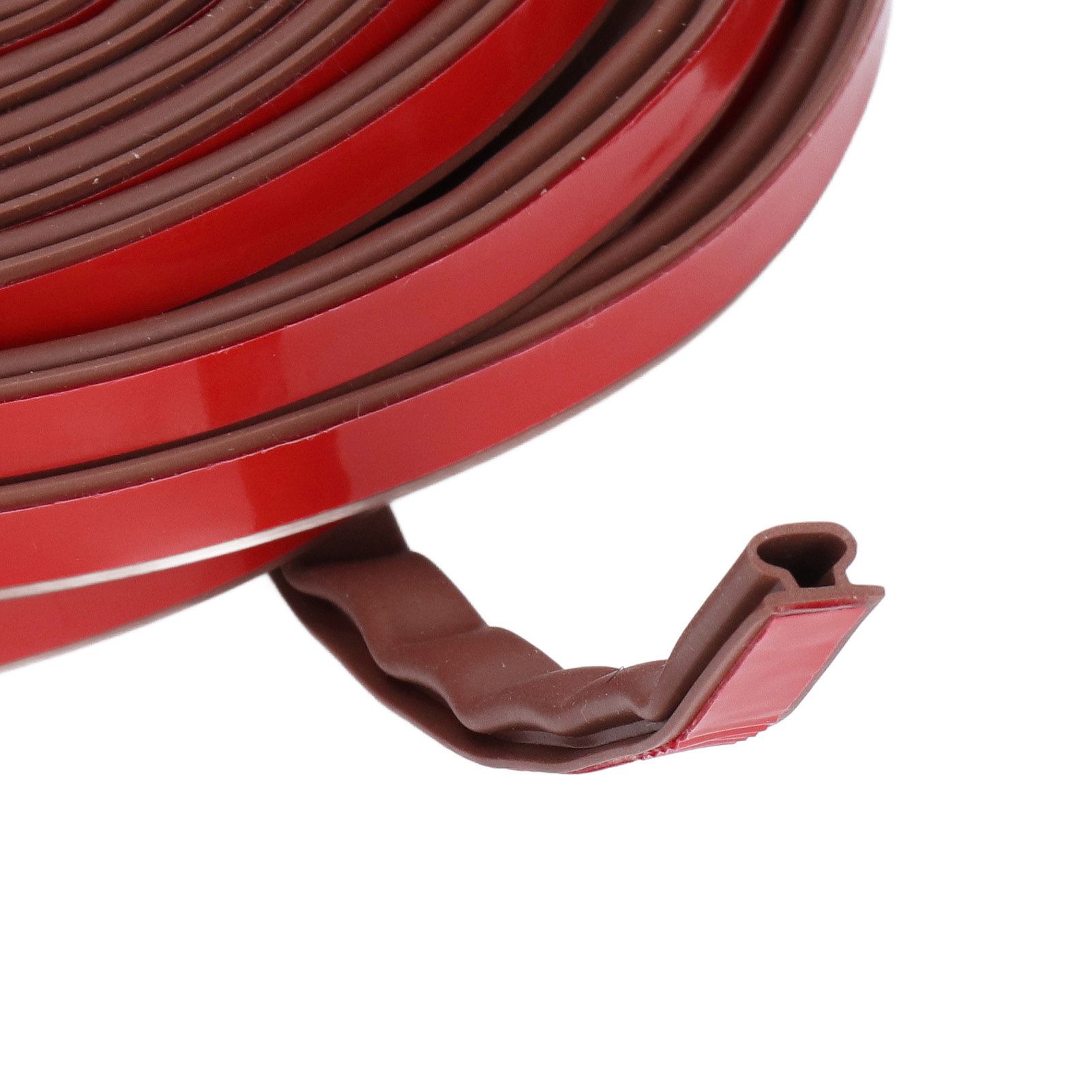 6m Door Sealing Strip Silicone Rubber Self Adhesive Weather Strip Brown Window view 13