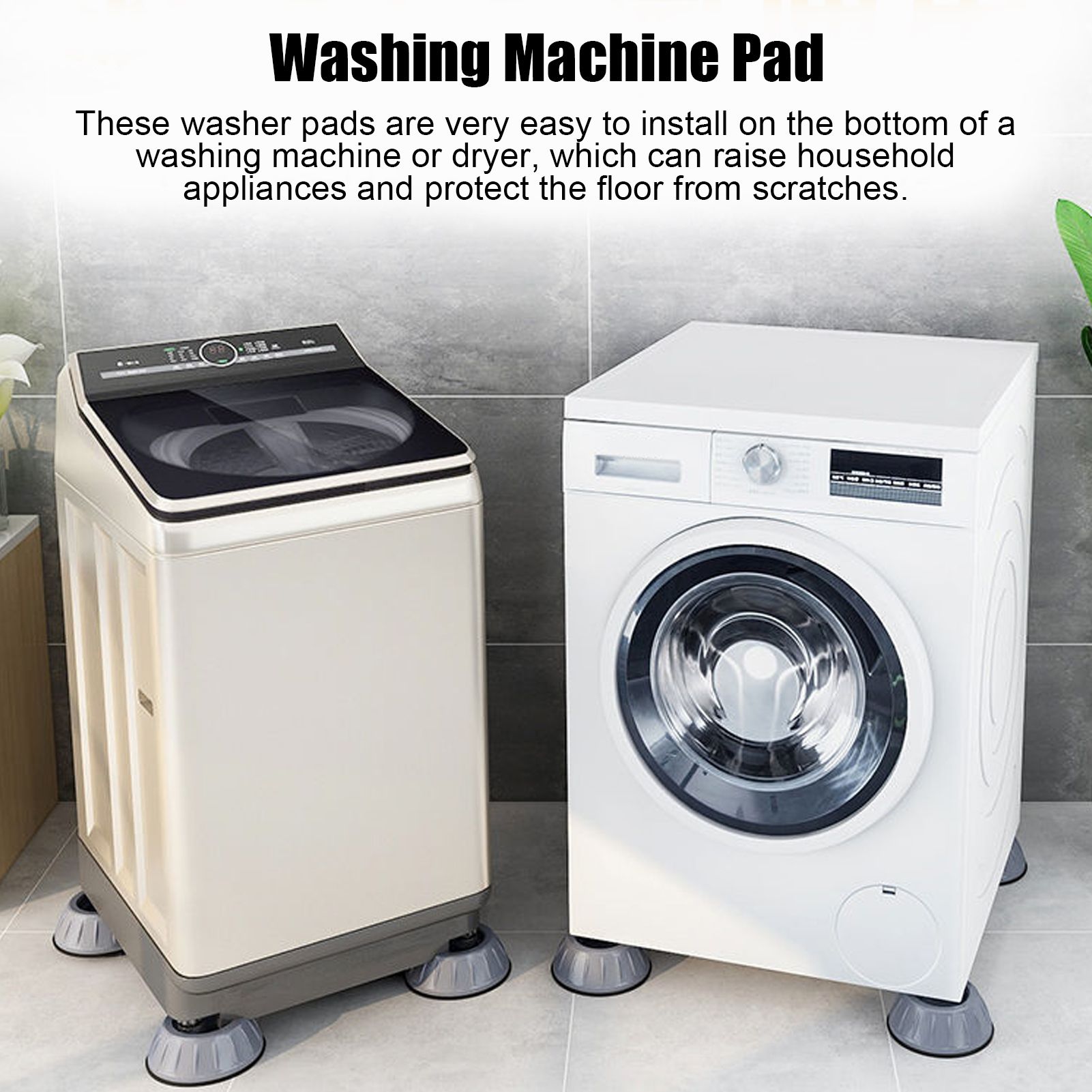 4pcs Washing Machine Pad Shockproof Noise Cancelling Prevent Slip Washer Foot view 13