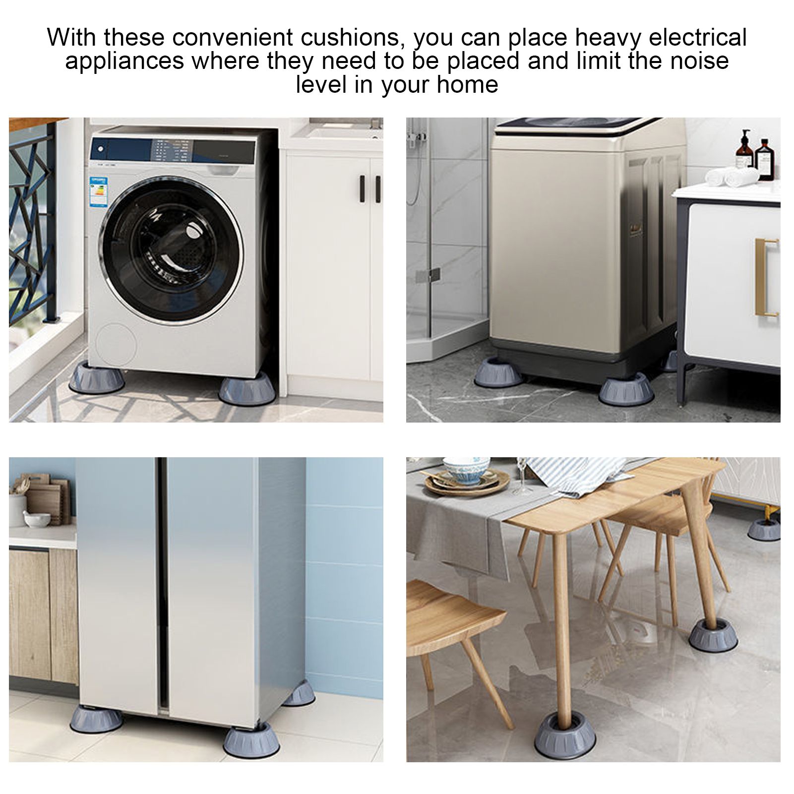 4pcs Washing Machine Pad Shockproof Noise Cancelling Prevent Slip Washer Foot view 14