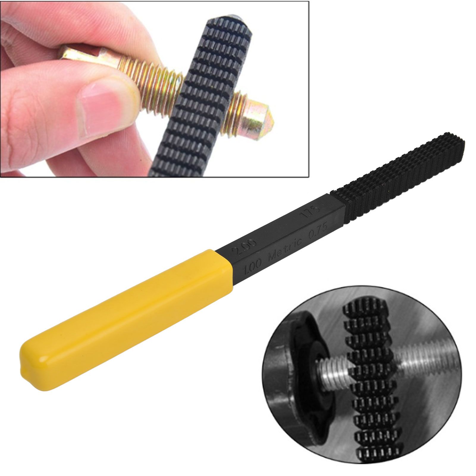 Thread File Screw Thread Restoring Tool Repair Accessory with Detachable view 11