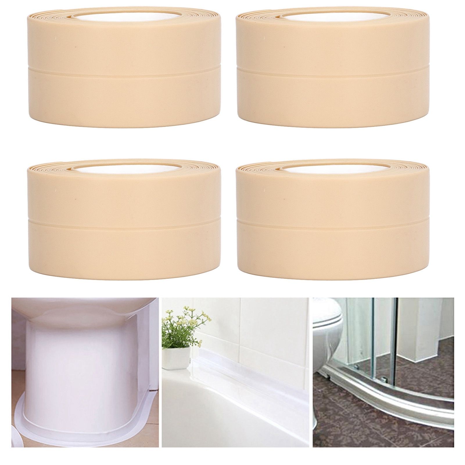 4Pcs Kitchen Sealant Strip PVC Waterproof Self Adhesive Sealing Tape for view 12