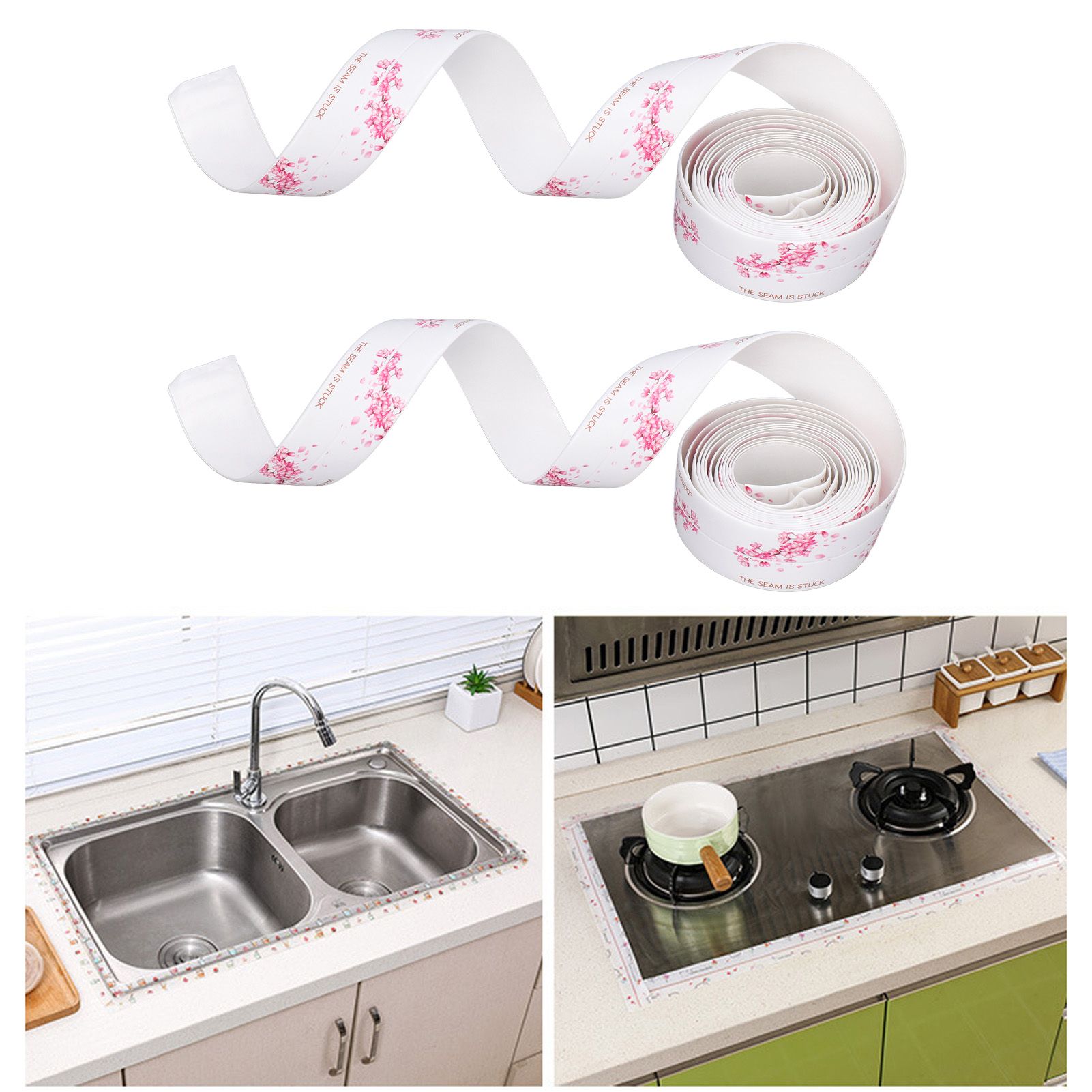 2Pcs Waterproof Tape Self Adhesive PVC Sealing Caulking Strip for Kitchen view 11
