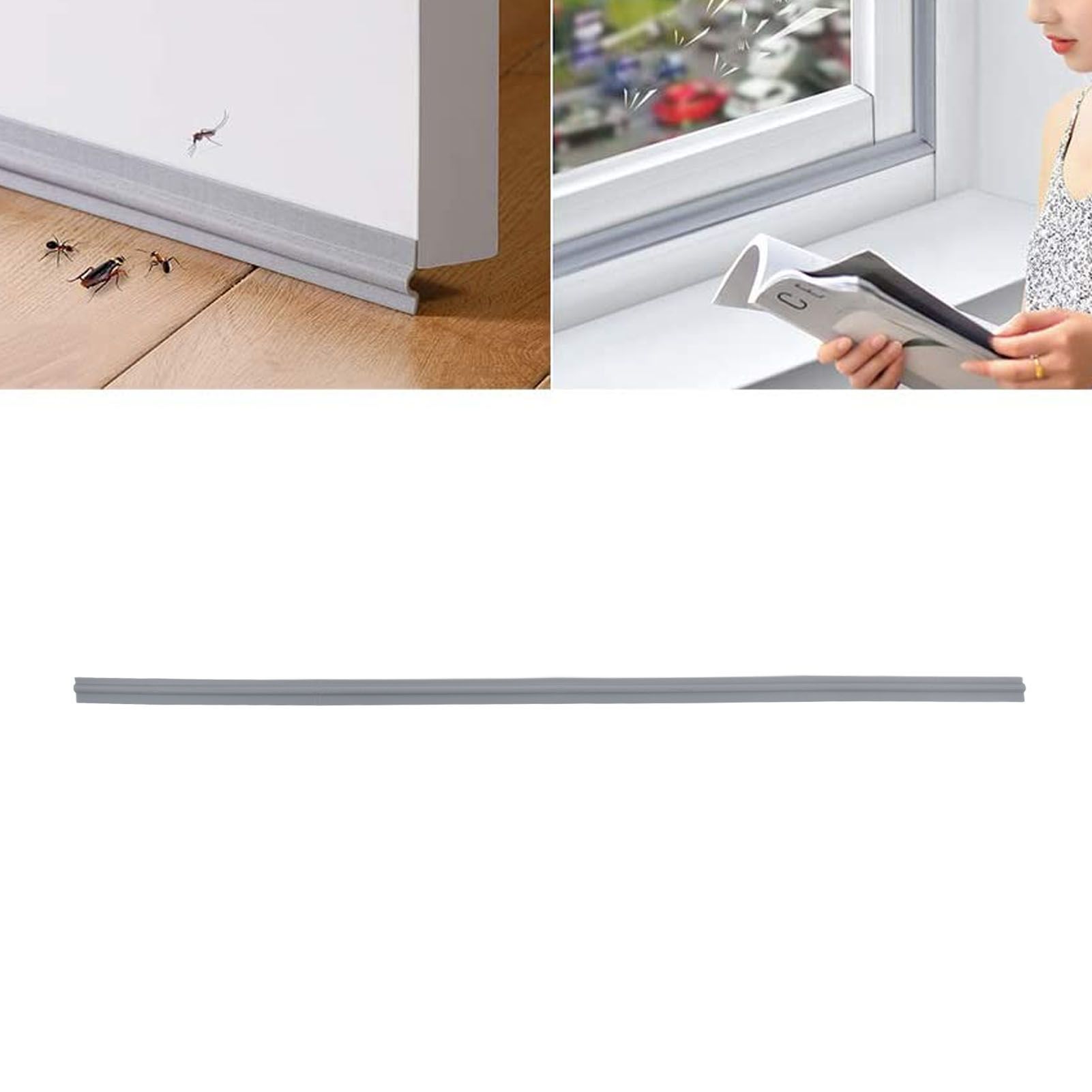 Weather Stripping Gray Elastic Durable Convenient Practical Easy Replaceable view 12