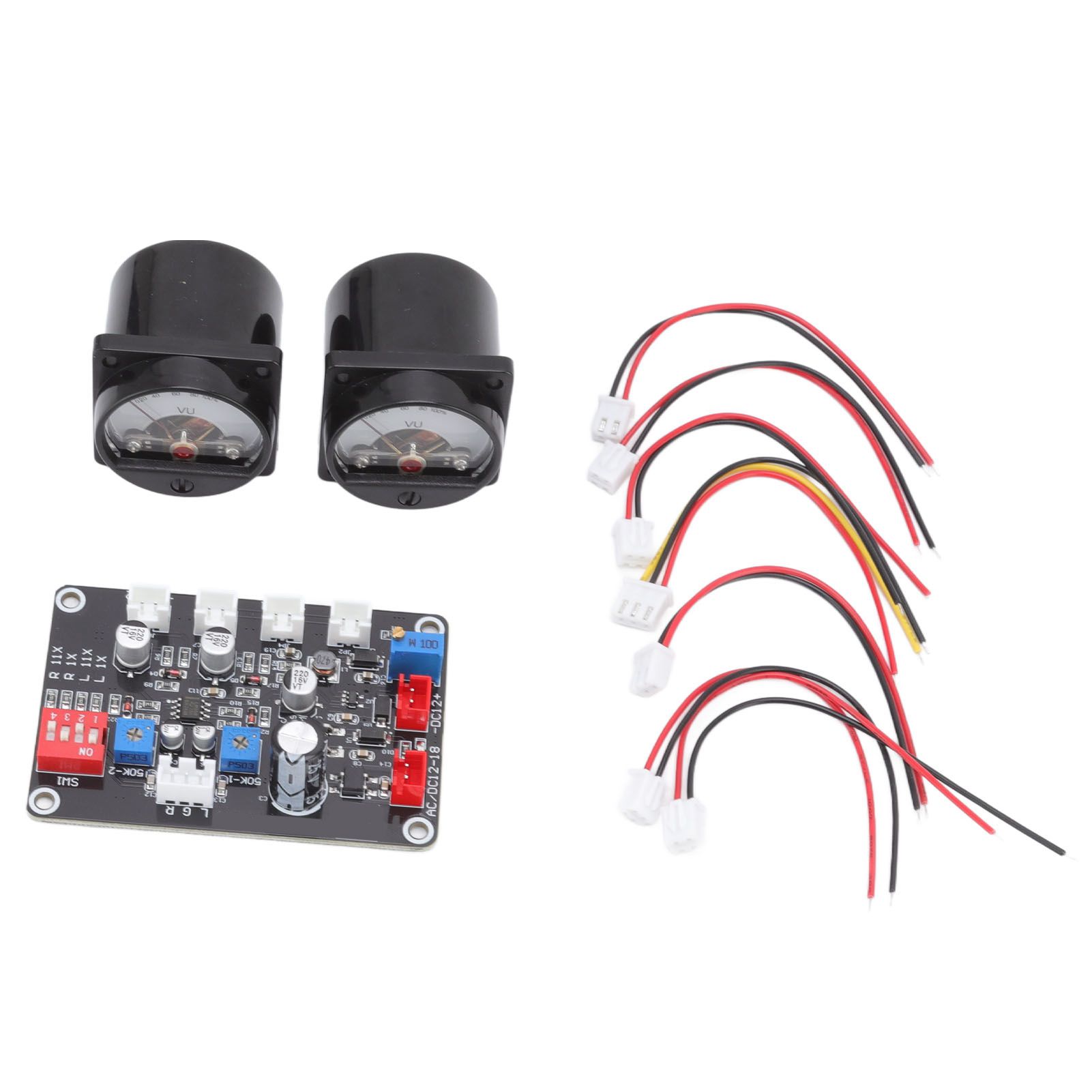 2pcs VU Level Meter Power Amplifier VU Panel Meter with Driver Board for