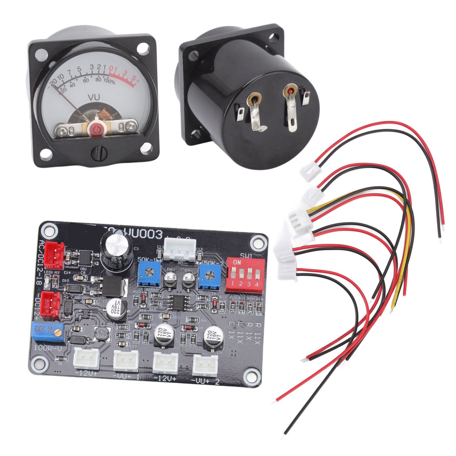 2pcs VU Level Meter Power Amplifier VU Panel Meter with Driver Board for view 9
