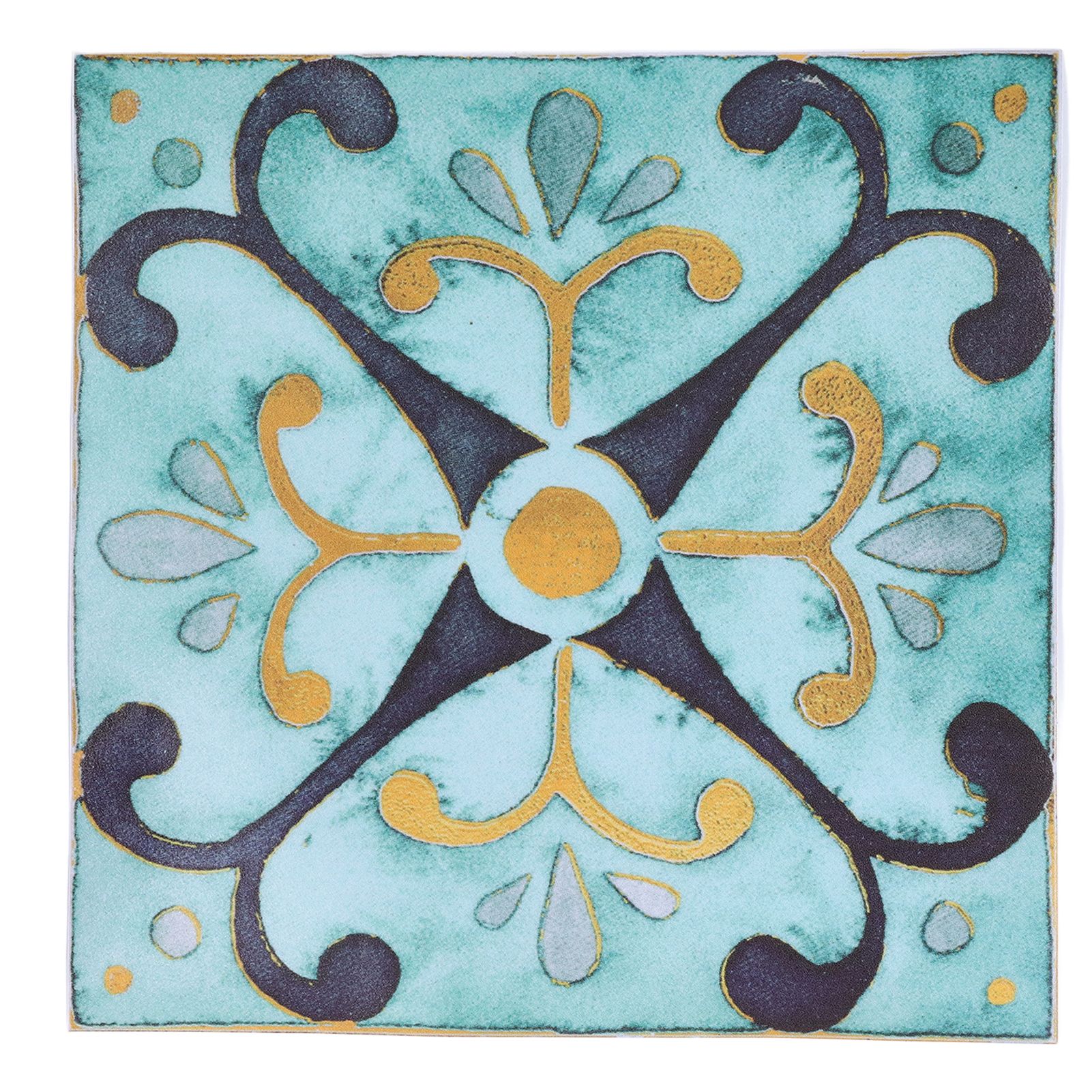 4Pcs/Set Antique Tile Stickers Retro Style Waterproof Self Adhesive Decals for view 2