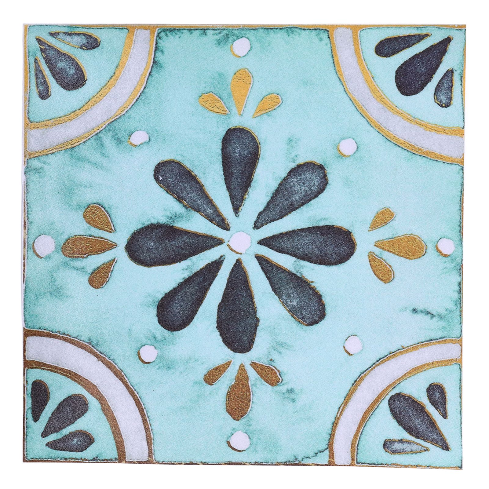 4Pcs/Set Antique Tile Stickers Retro Style Waterproof Self Adhesive Decals for view 3