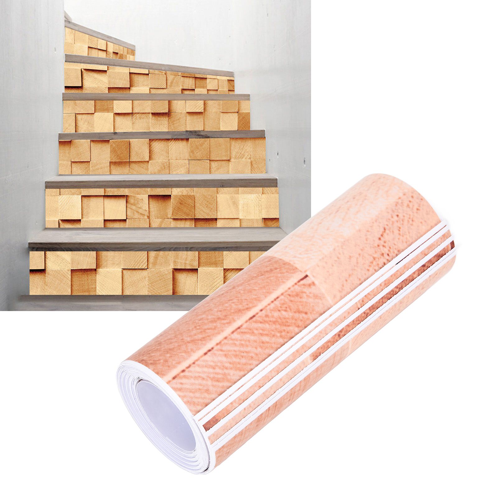 6PCS/Set 3D Wall Sticker Waterproof Stair Sticker DIY Stair Wallpaper for Home view 12