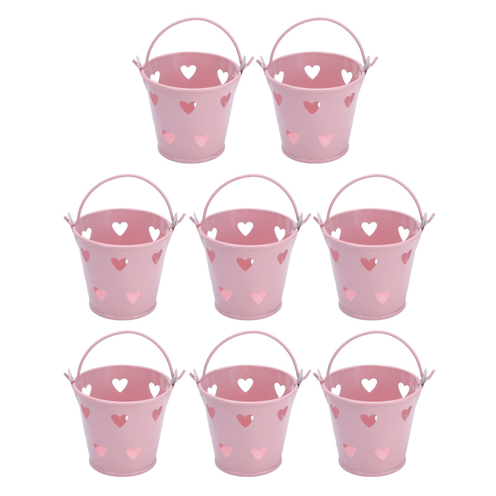 12pcs Mini Metal Bucket Hollow Heart Shaped Bucket with Handle for Candies view 4