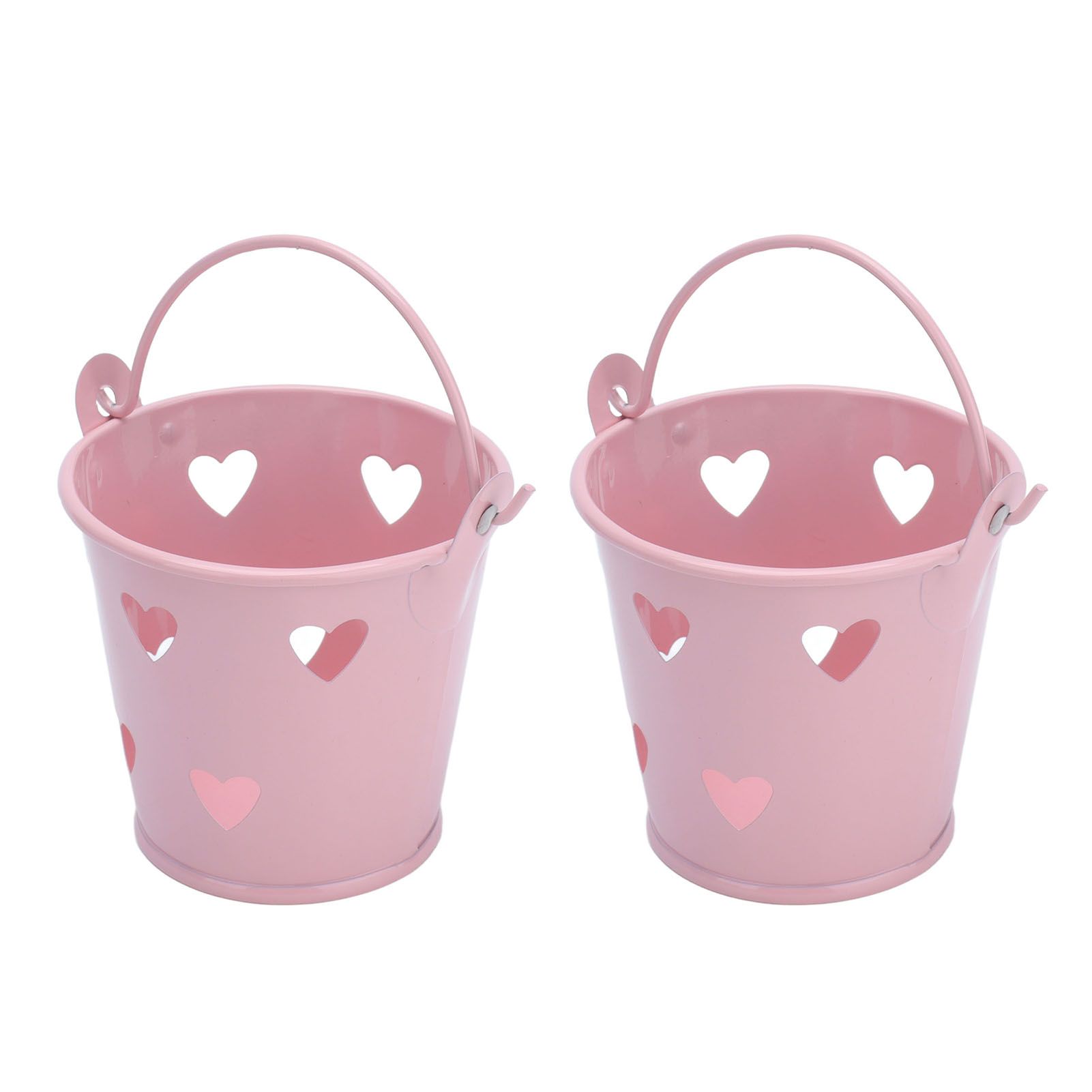12pcs Mini Metal Bucket Hollow Heart Shaped Bucket with Handle for Candies view 6
