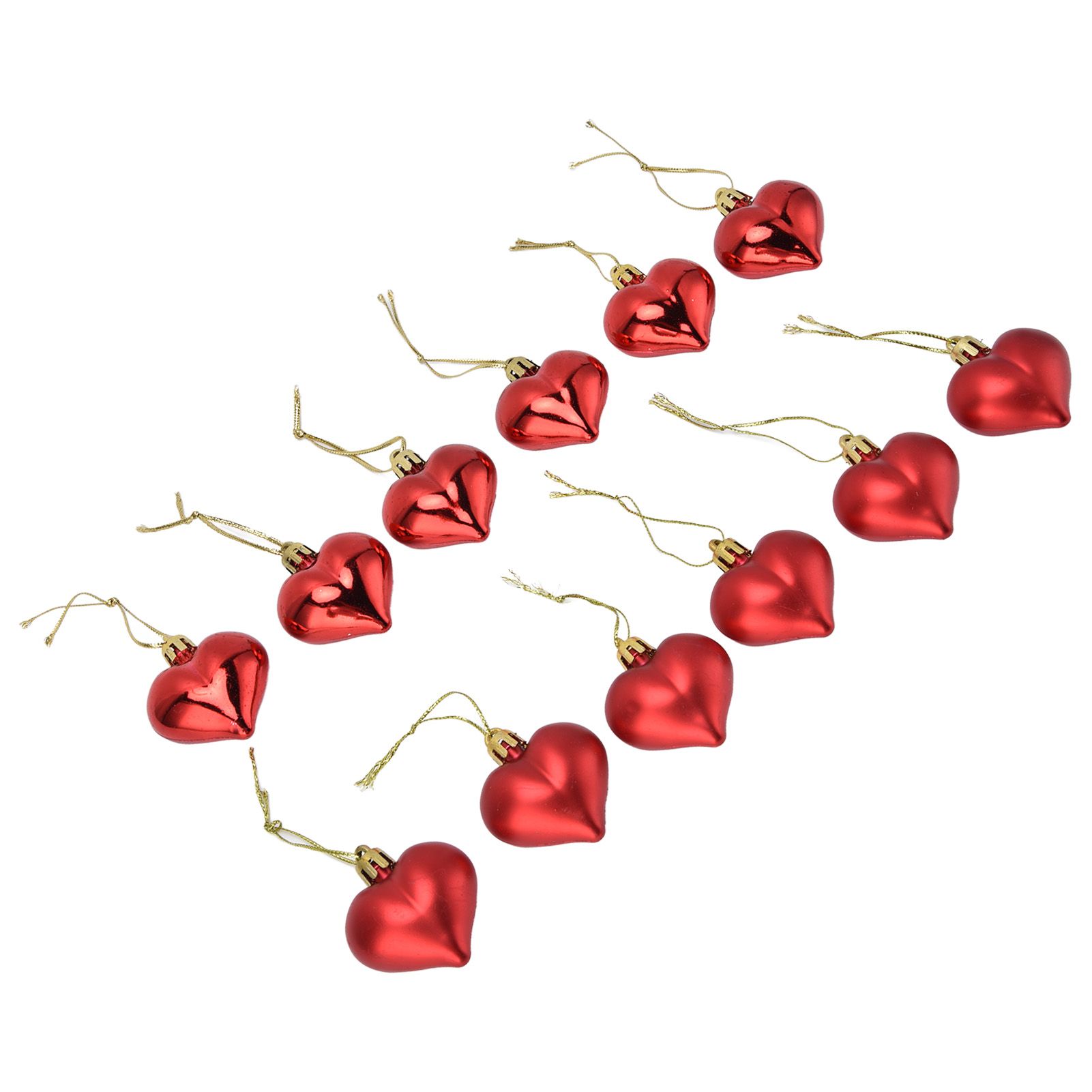 12pcs Christmas Ornament Heart Shape PVC Christmas Tree Hanging Decorations view 3