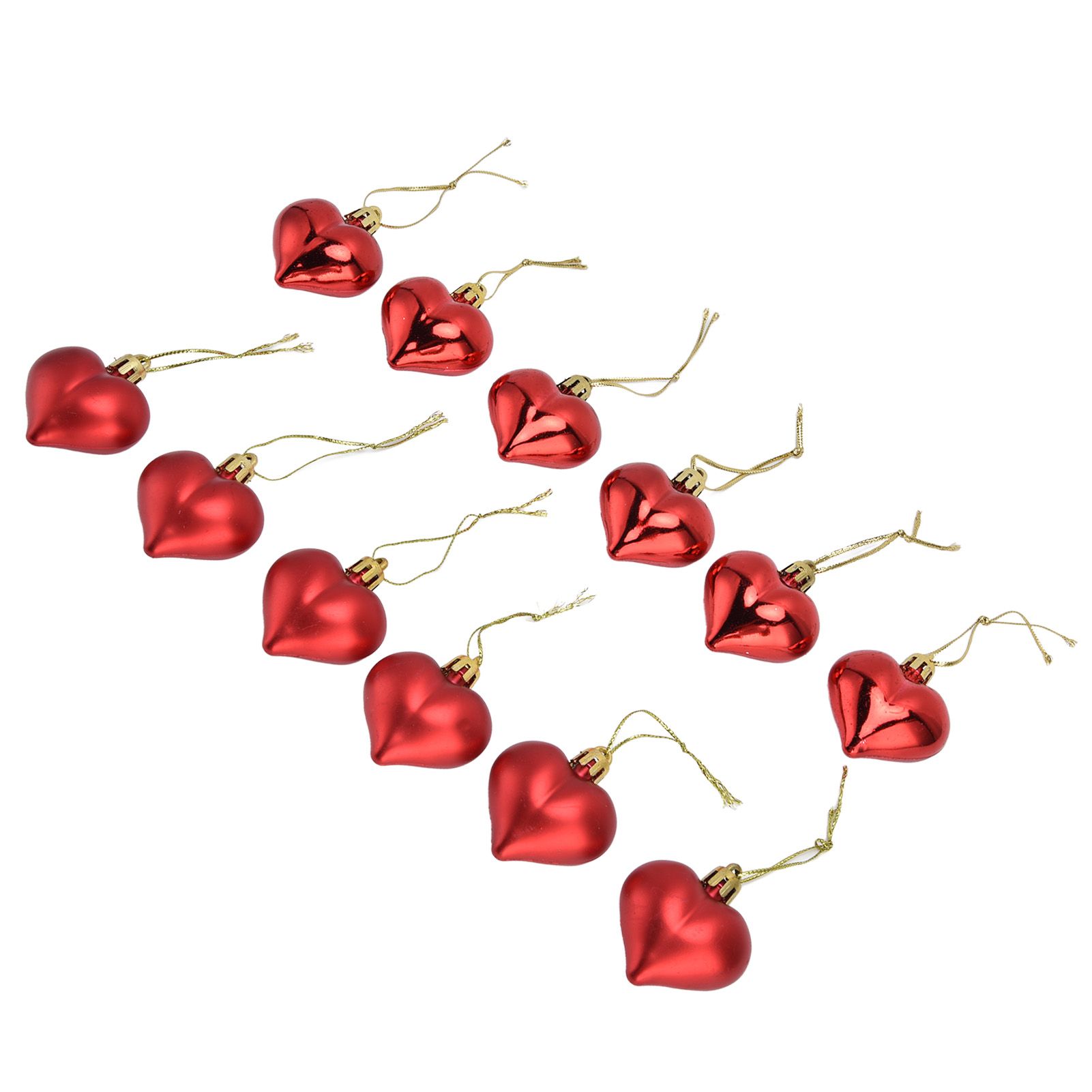 12pcs Christmas Ornament Heart Shape PVC Christmas Tree Hanging Decorations view 4