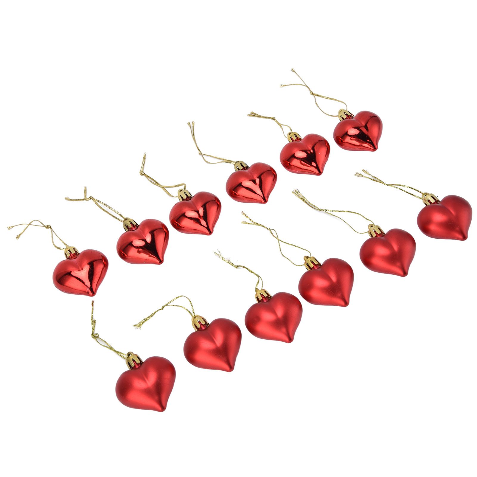 12pcs Christmas Ornament Heart Shape PVC Christmas Tree Hanging Decorations view 5