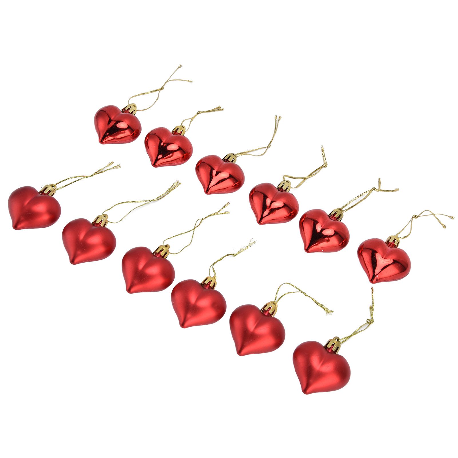 12pcs Christmas Ornament Heart Shape PVC Christmas Tree Hanging Decorations view 6