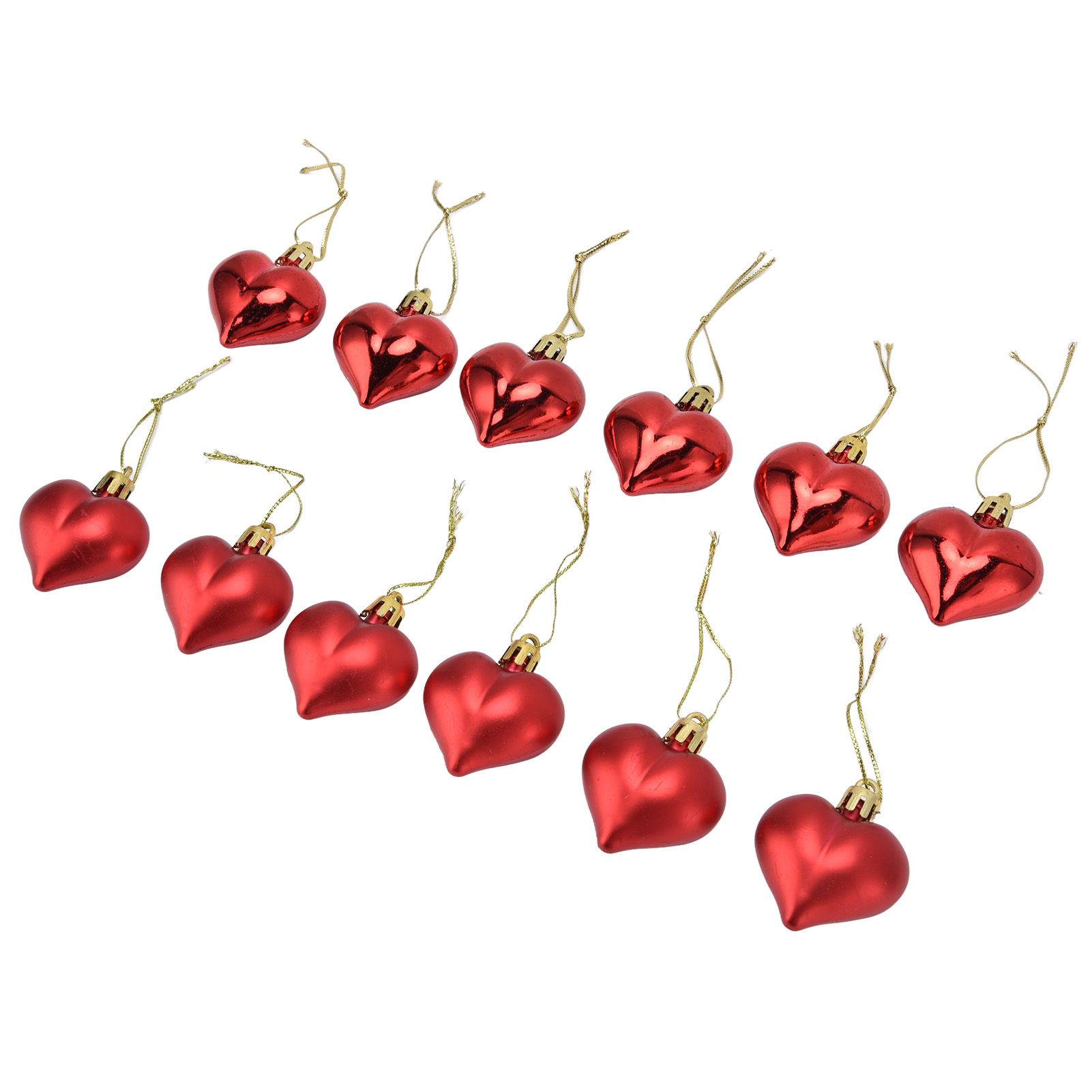 12pcs Christmas Ornament Heart Shape PVC Christmas Tree Hanging Decorations view 7