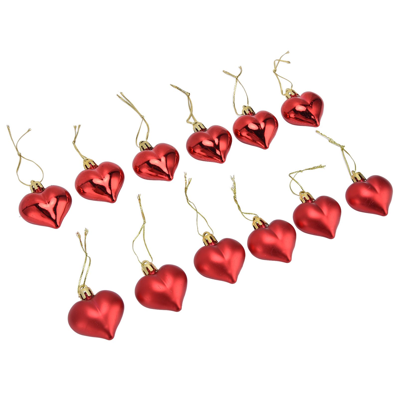 12pcs Christmas Ornament Heart Shape PVC Christmas Tree Hanging Decorations view 8