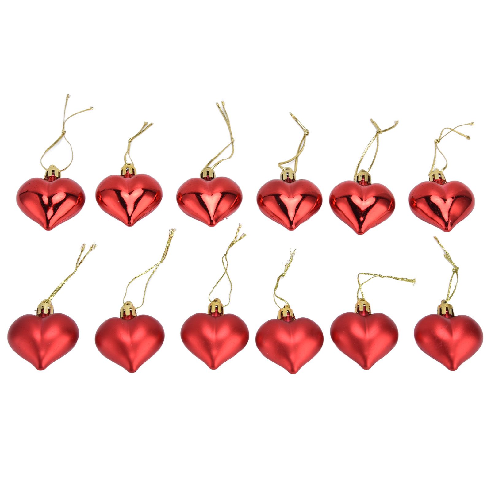 12pcs Christmas Ornament Heart Shape PVC Christmas Tree Hanging Decorations view 9