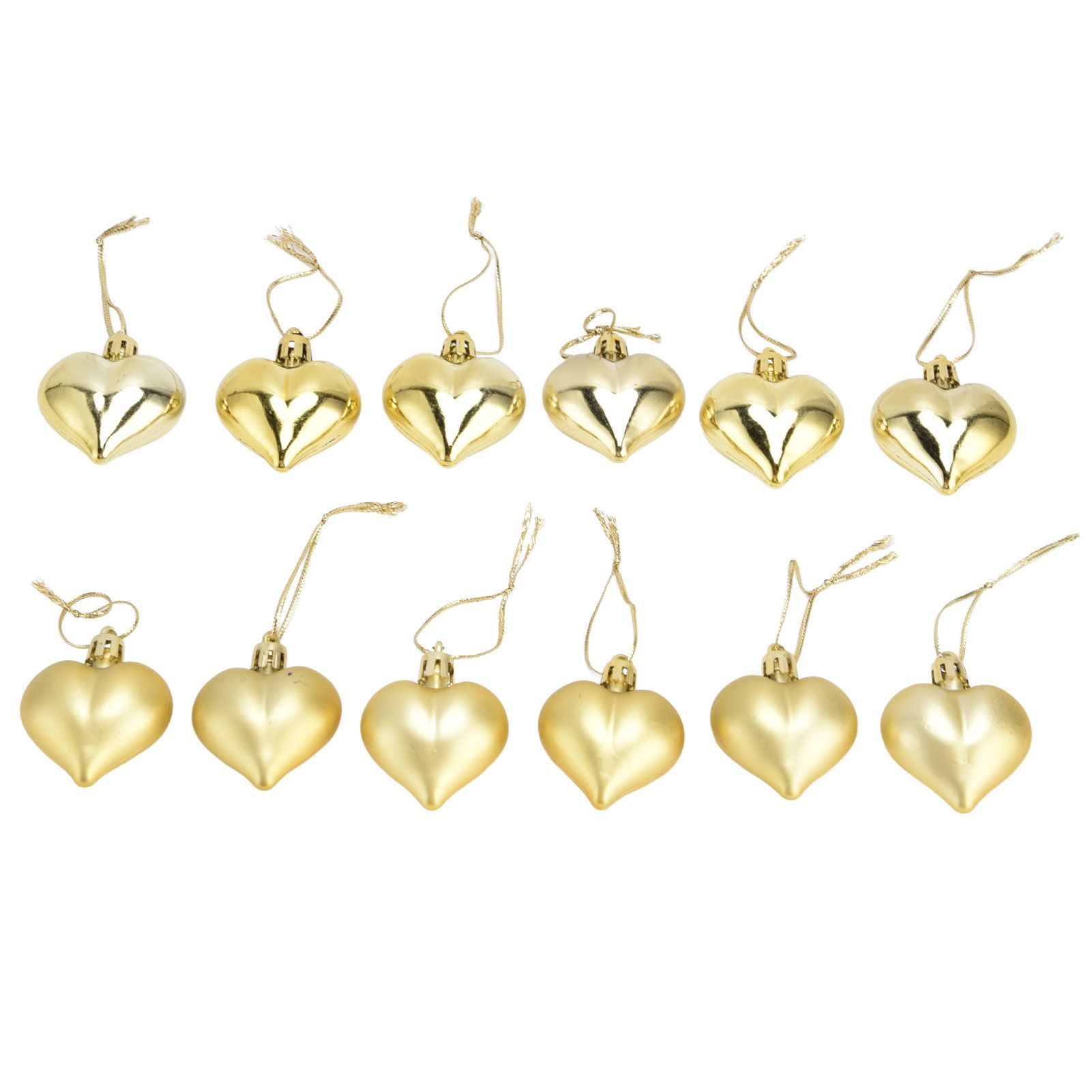 12pcs Christmas Ornament Heart Shape PVC Christmas Tree Hanging Decorations
