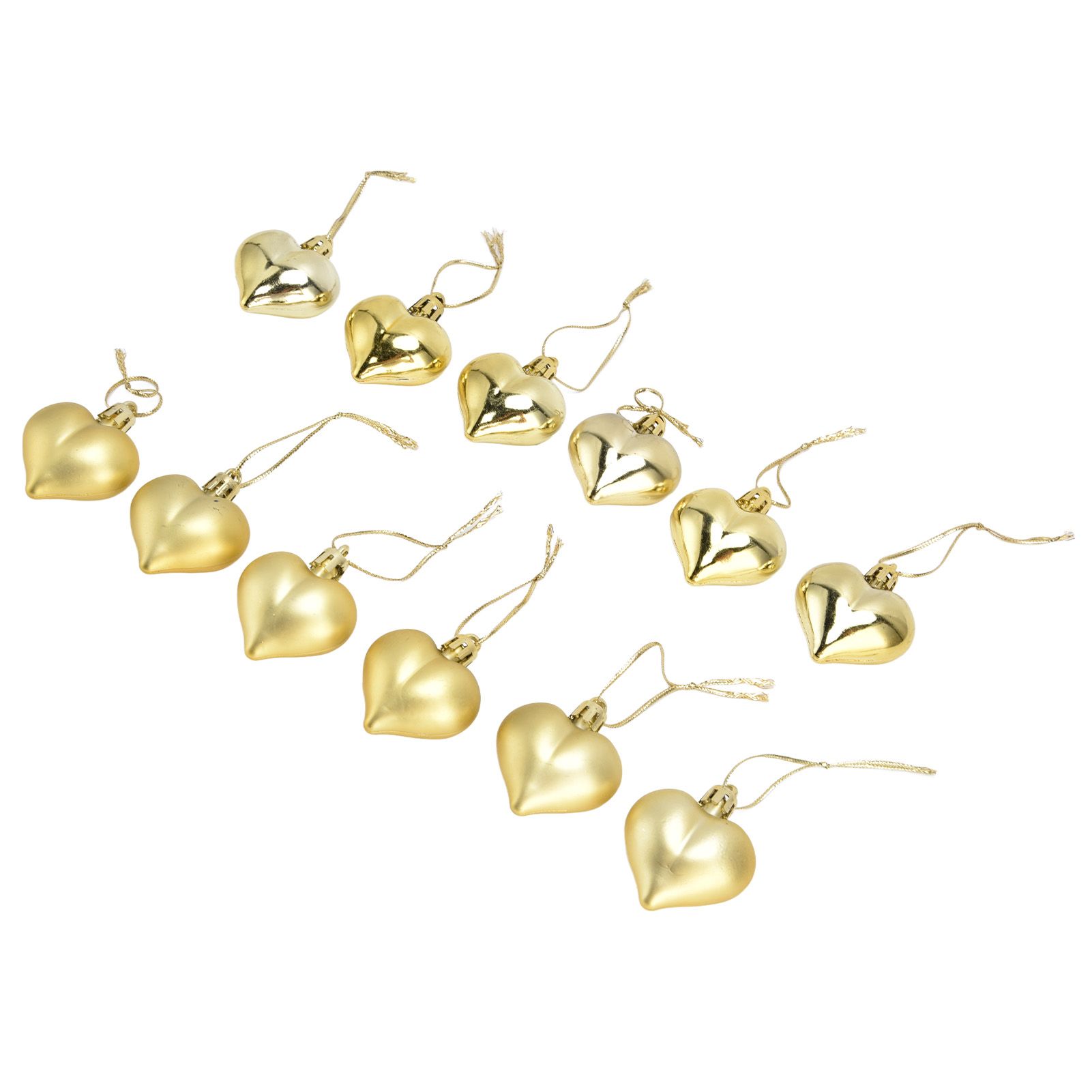 12pcs Christmas Ornament Heart Shape PVC Christmas Tree Hanging Decorations view 2