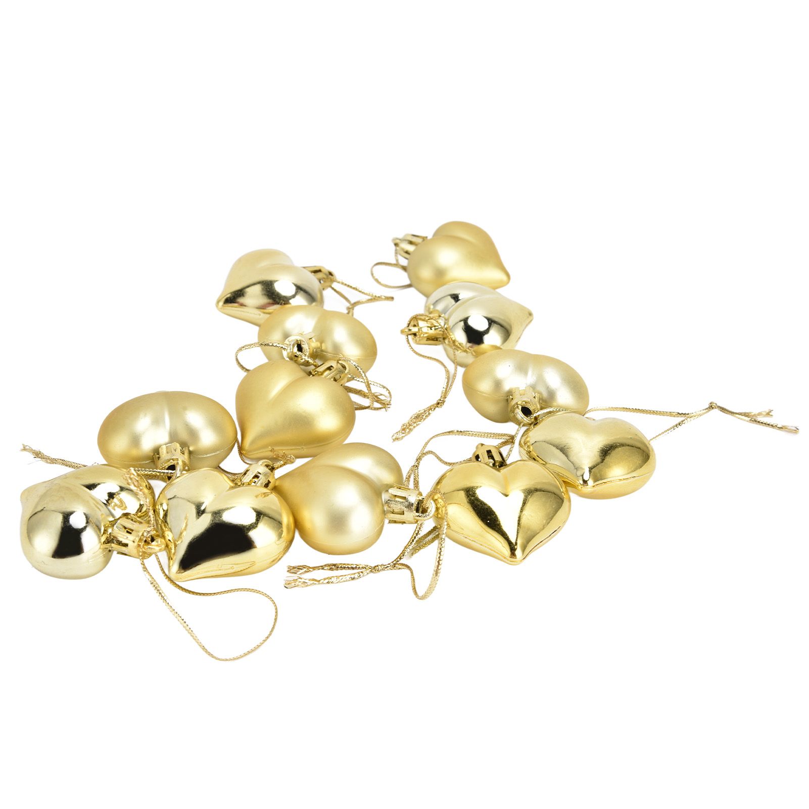 12pcs Christmas Ornament Heart Shape PVC Christmas Tree Hanging Decorations view 3