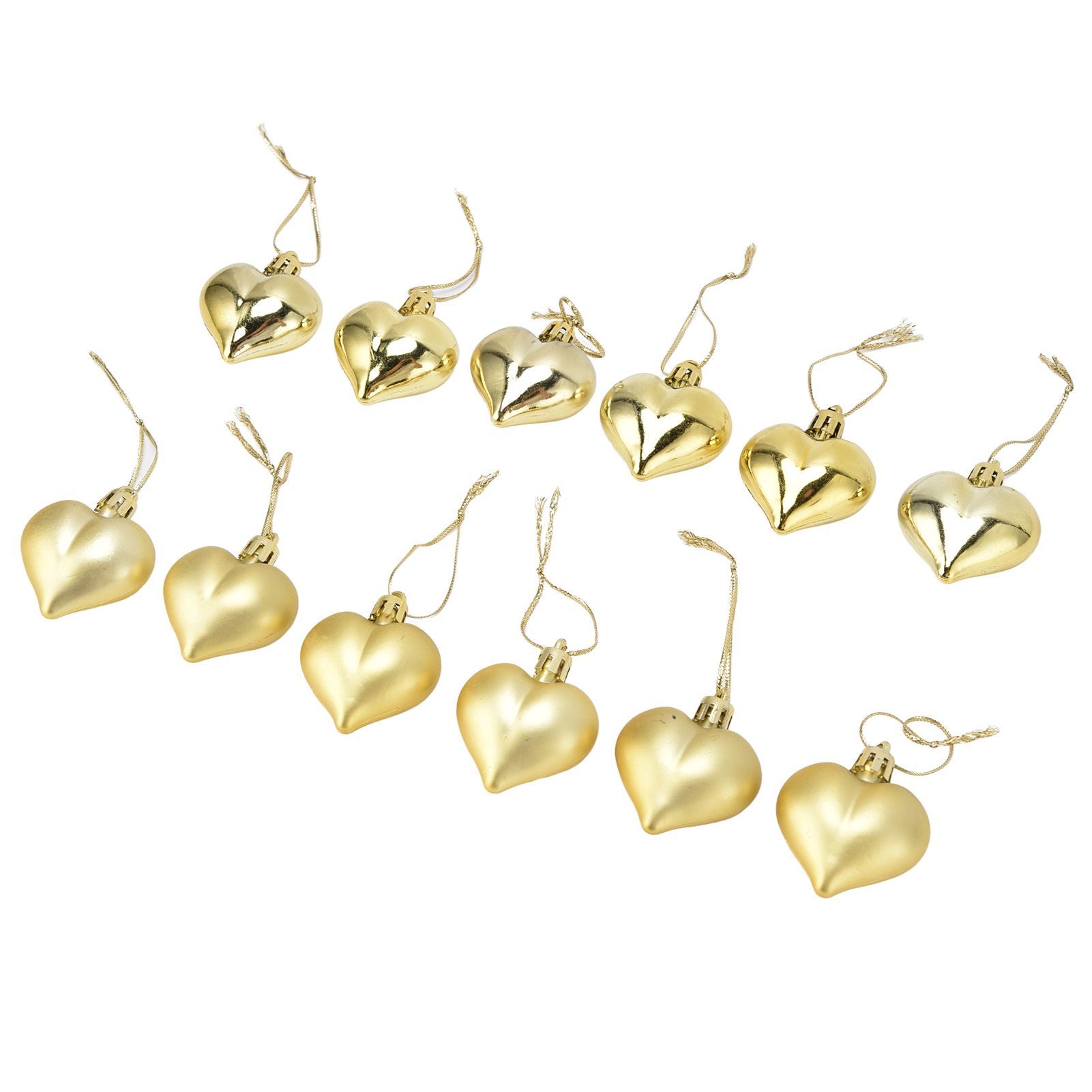 12pcs Christmas Ornament Heart Shape PVC Christmas Tree Hanging Decorations view 4