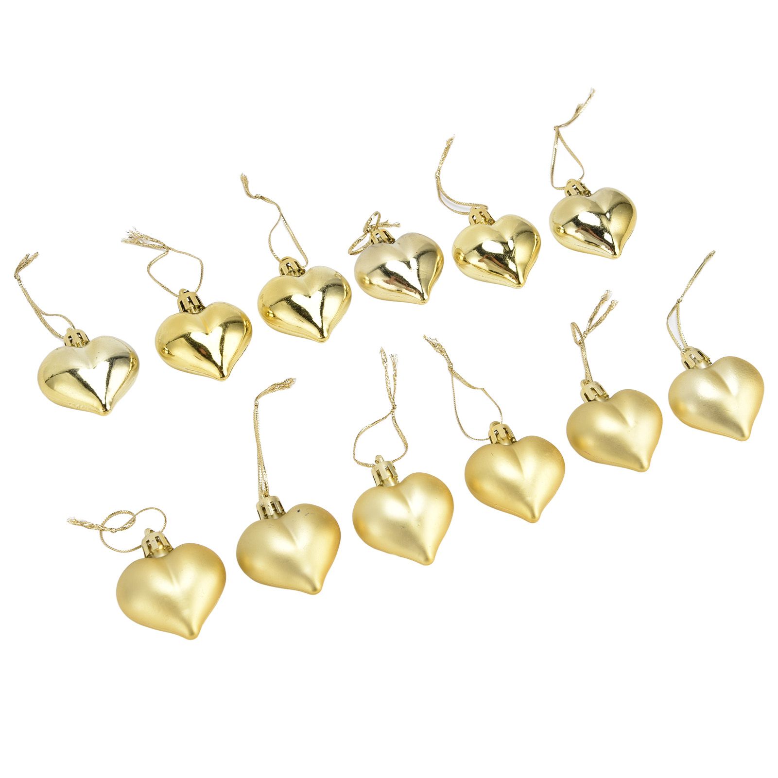 12pcs Christmas Ornament Heart Shape PVC Christmas Tree Hanging Decorations view 5