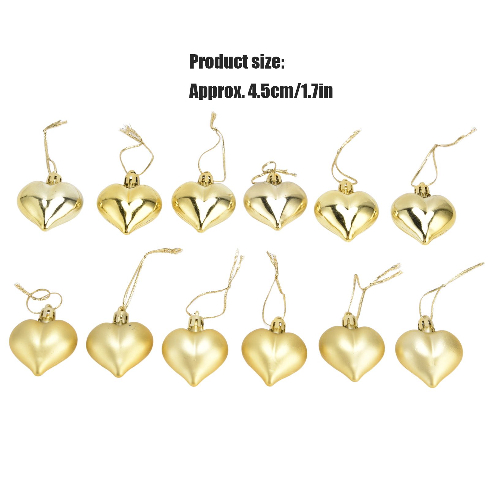 12pcs Christmas Ornament Heart Shape PVC Christmas Tree Hanging Decorations view 13