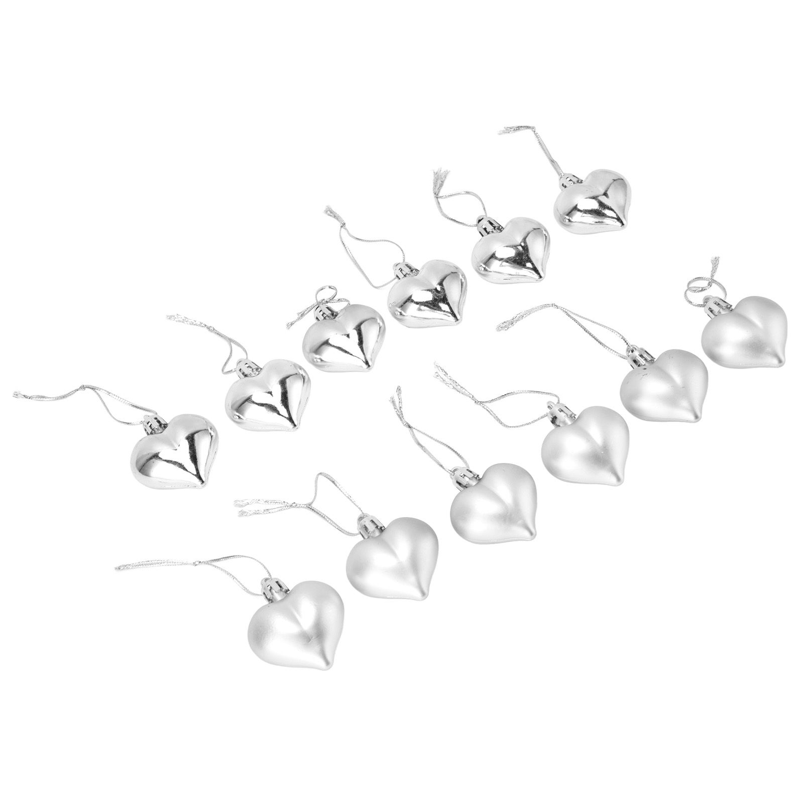 12pcs Christmas Ornament Heart Shape PVC Christmas Tree Hanging Decorations view 2