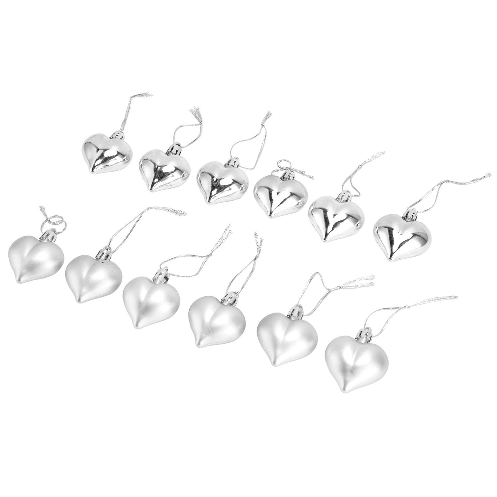 12pcs Christmas Ornament Heart Shape PVC Christmas Tree Hanging Decorations view 3