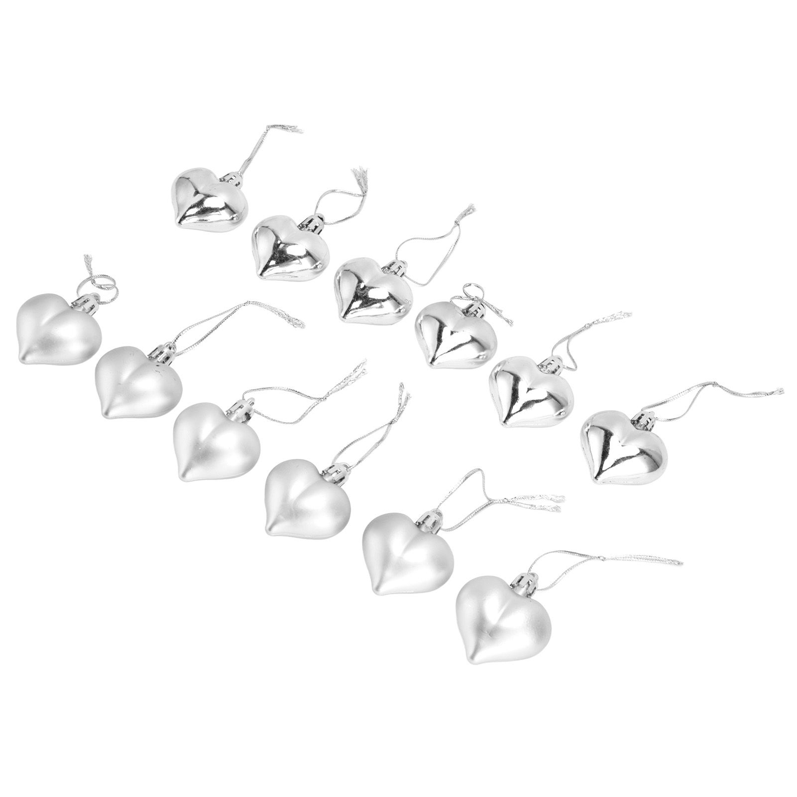 12pcs Christmas Ornament Heart Shape PVC Christmas Tree Hanging Decorations view 4