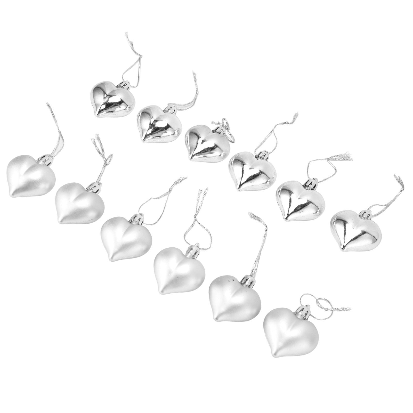 12pcs Christmas Ornament Heart Shape PVC Christmas Tree Hanging Decorations view 6