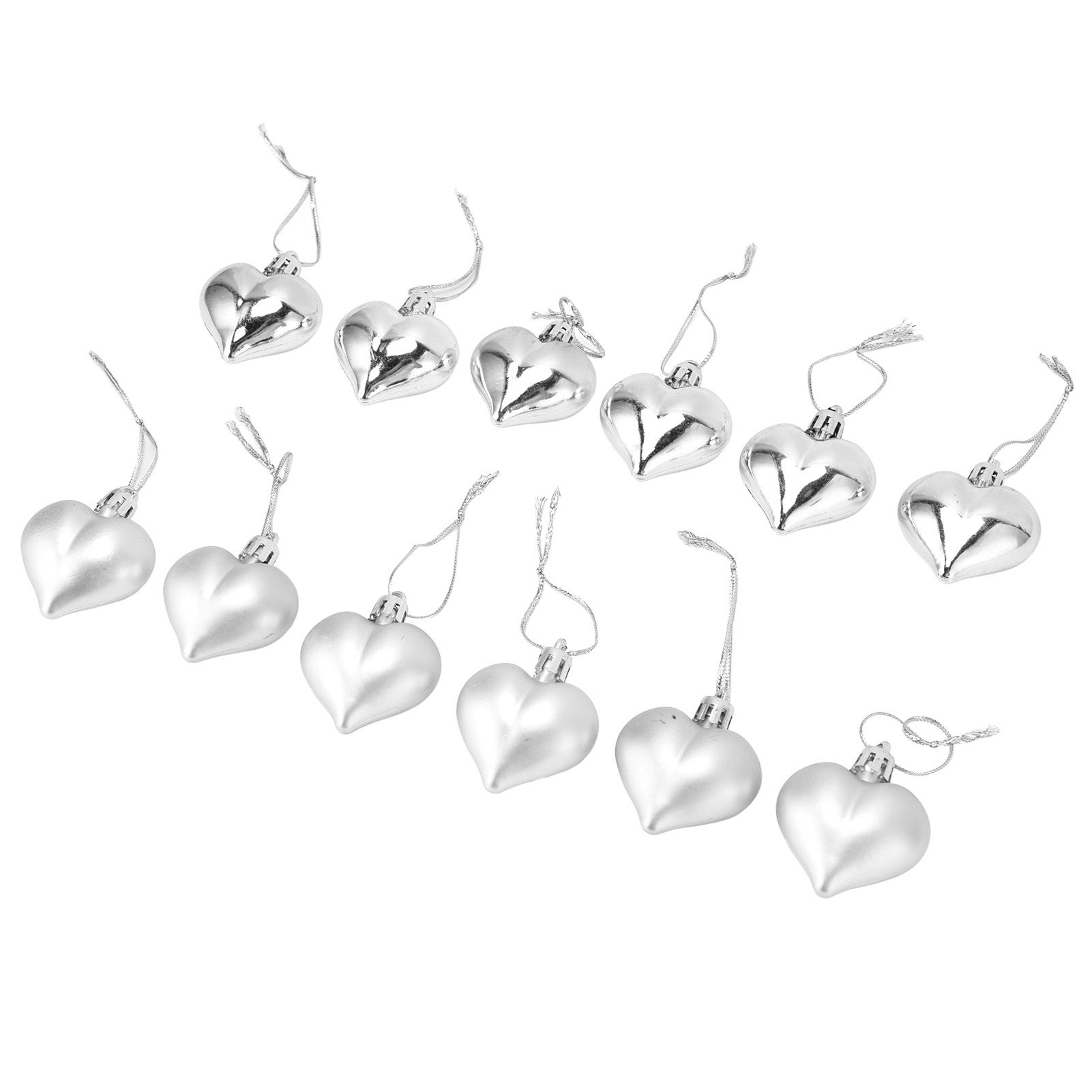 12pcs Christmas Ornament Heart Shape PVC Christmas Tree Hanging Decorations view 7